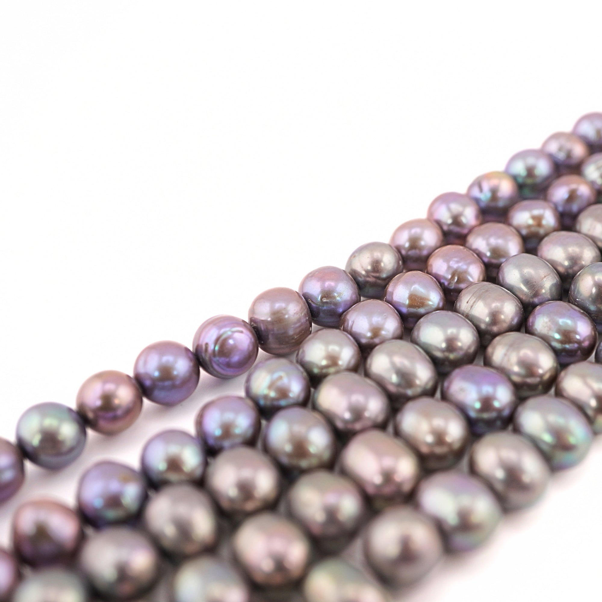 8 x 7 MM Violet Potato Freshwater Pearls Beads