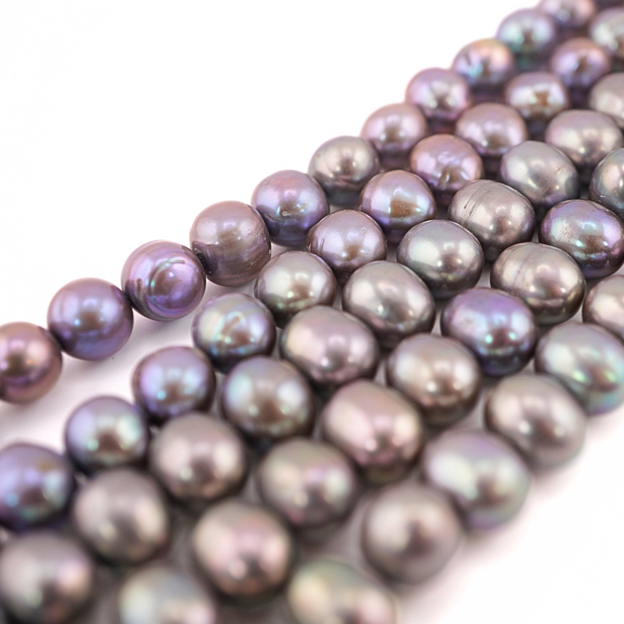 8 x 7 MM Violet Potato Freshwater Pearls Beads