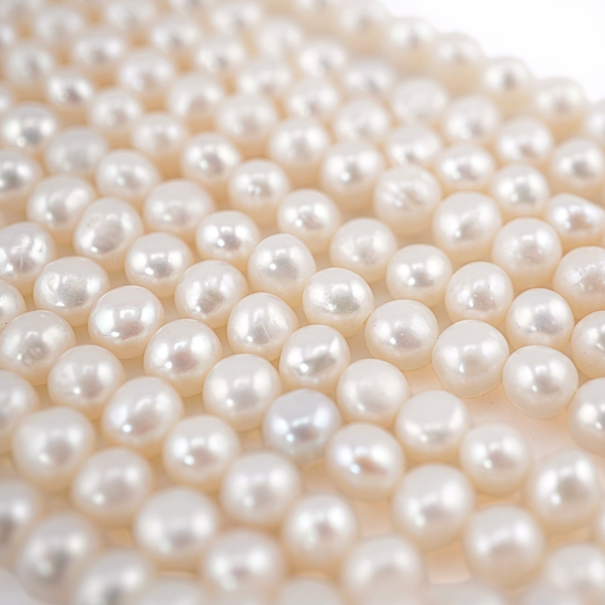 6 - 5 MM White Potato Freshwater Pearls Beads