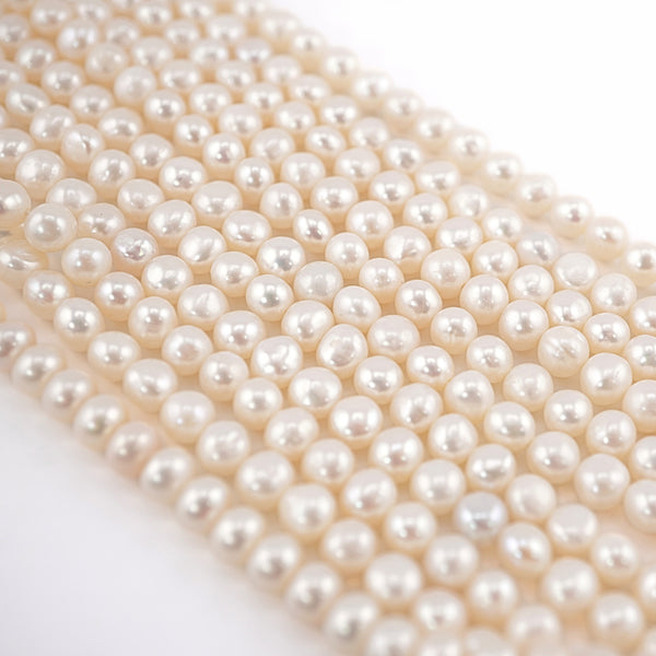 White Potato Freshwater Pearls Beads