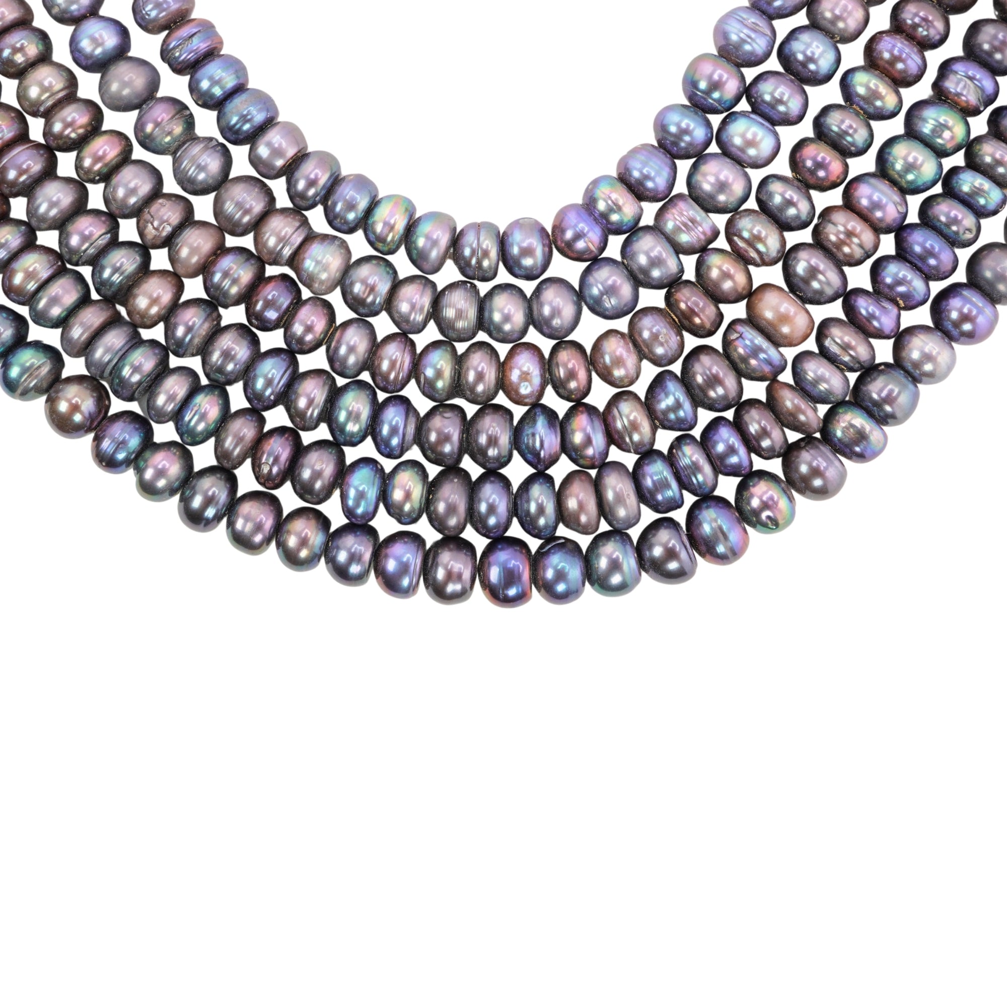 Peacock Button / Rondelle Freshwater Pearls Beads