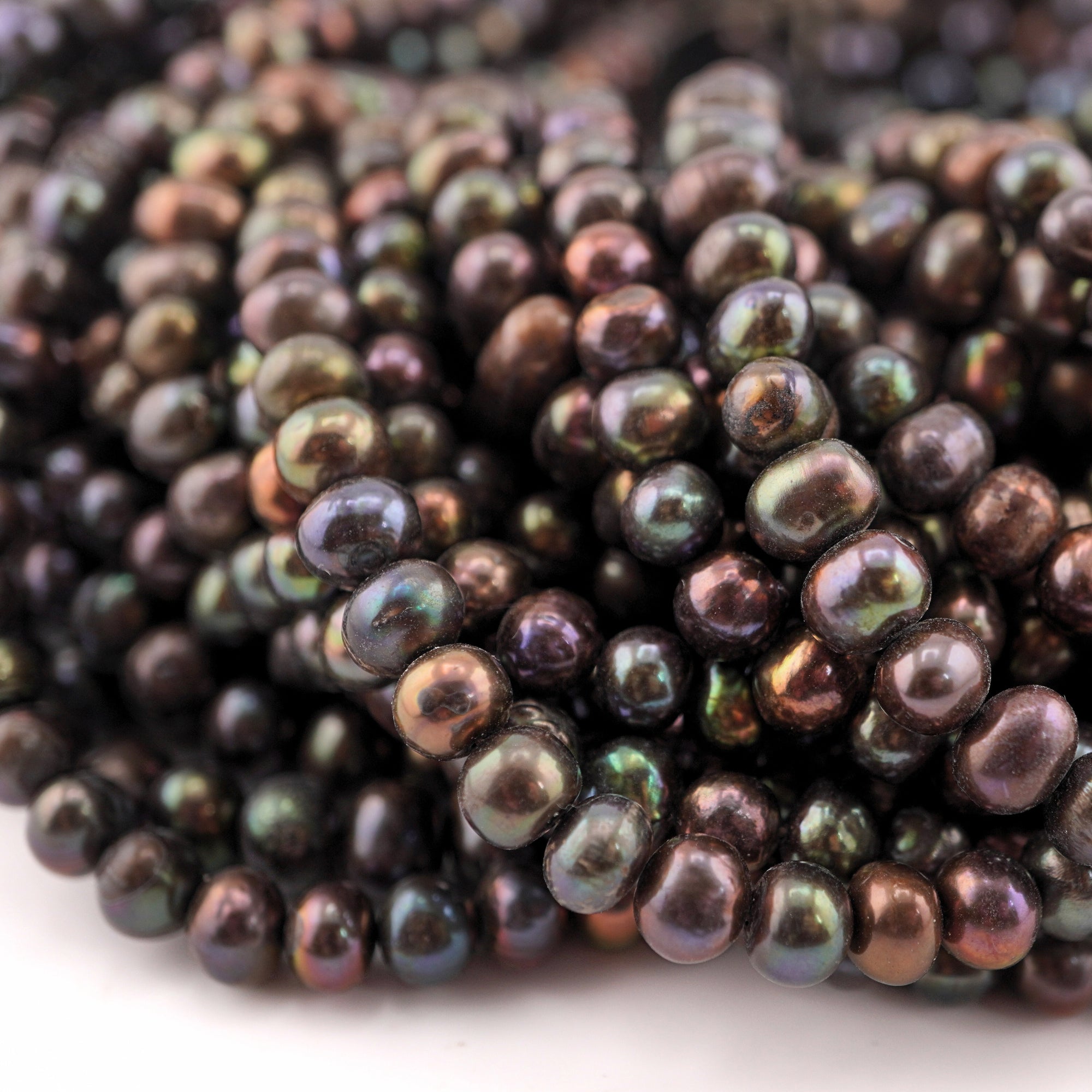 7 - 6 MM Peacock Potato Freshwater Pearls Beads