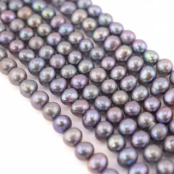 6 MM Violet Potato Freshwater Pearls Beads