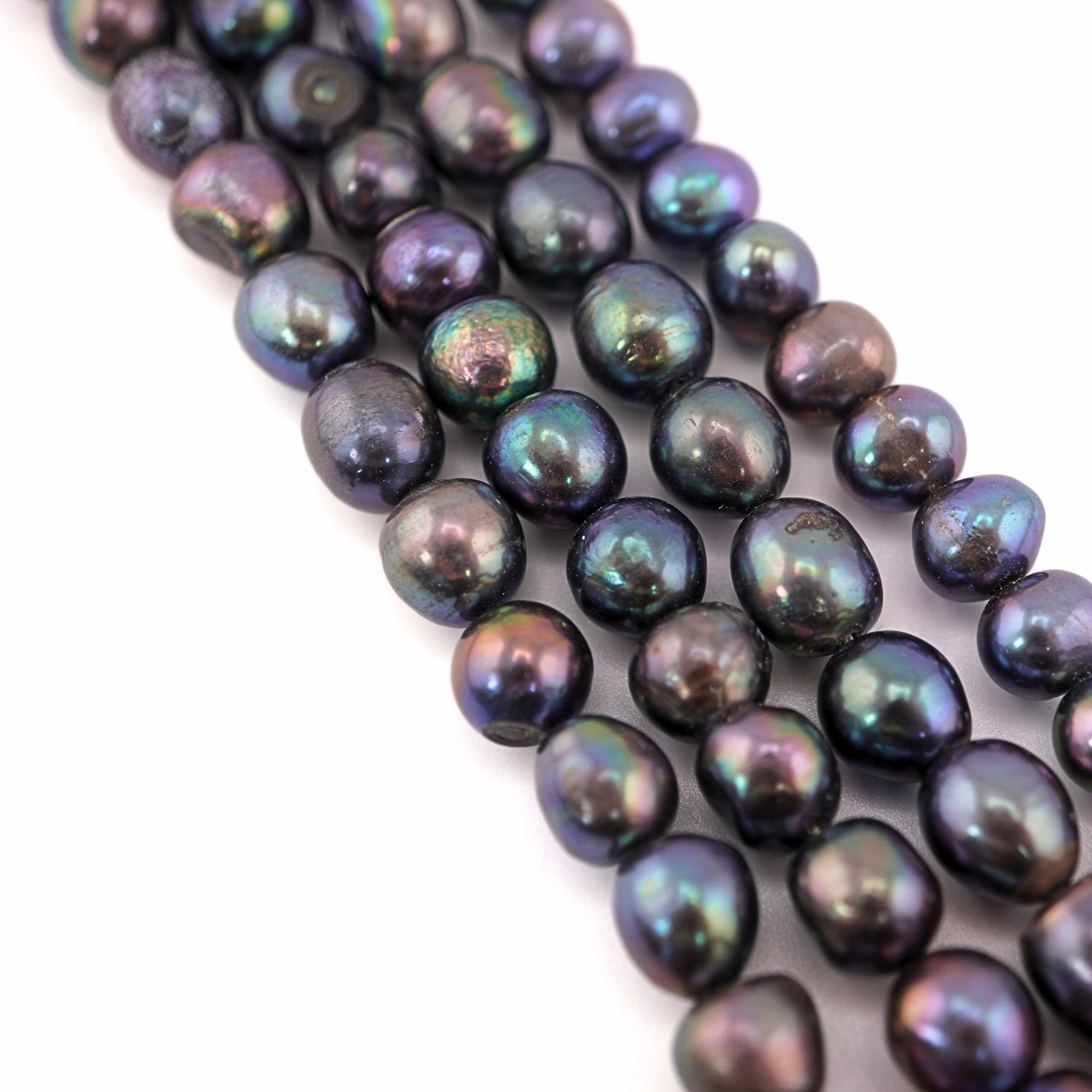 8 x 6 MM Peacock Rice / Oval Freshwater Pearls Beads