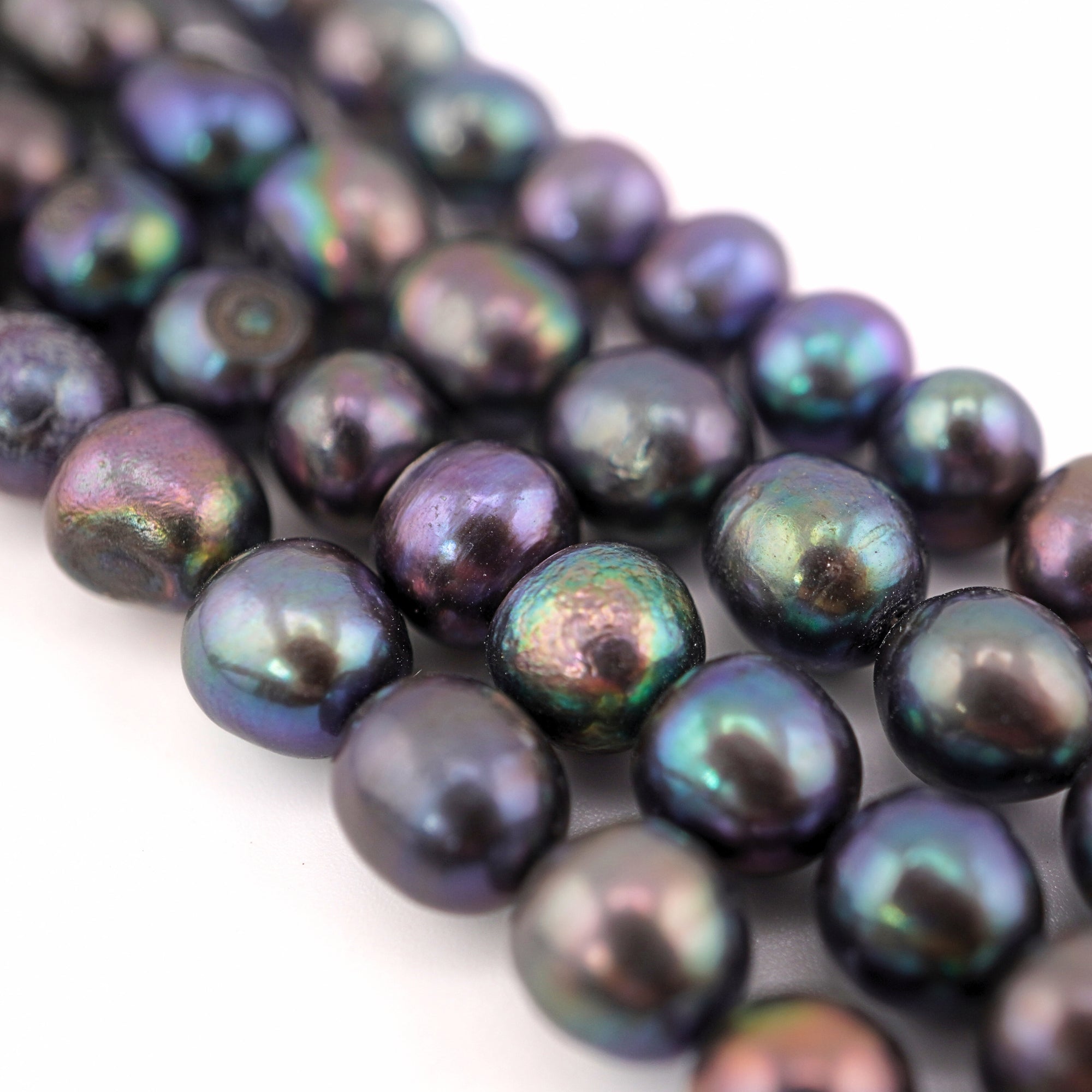 8 x 6 MM Peacock Rice / Oval Freshwater Pearls Beads