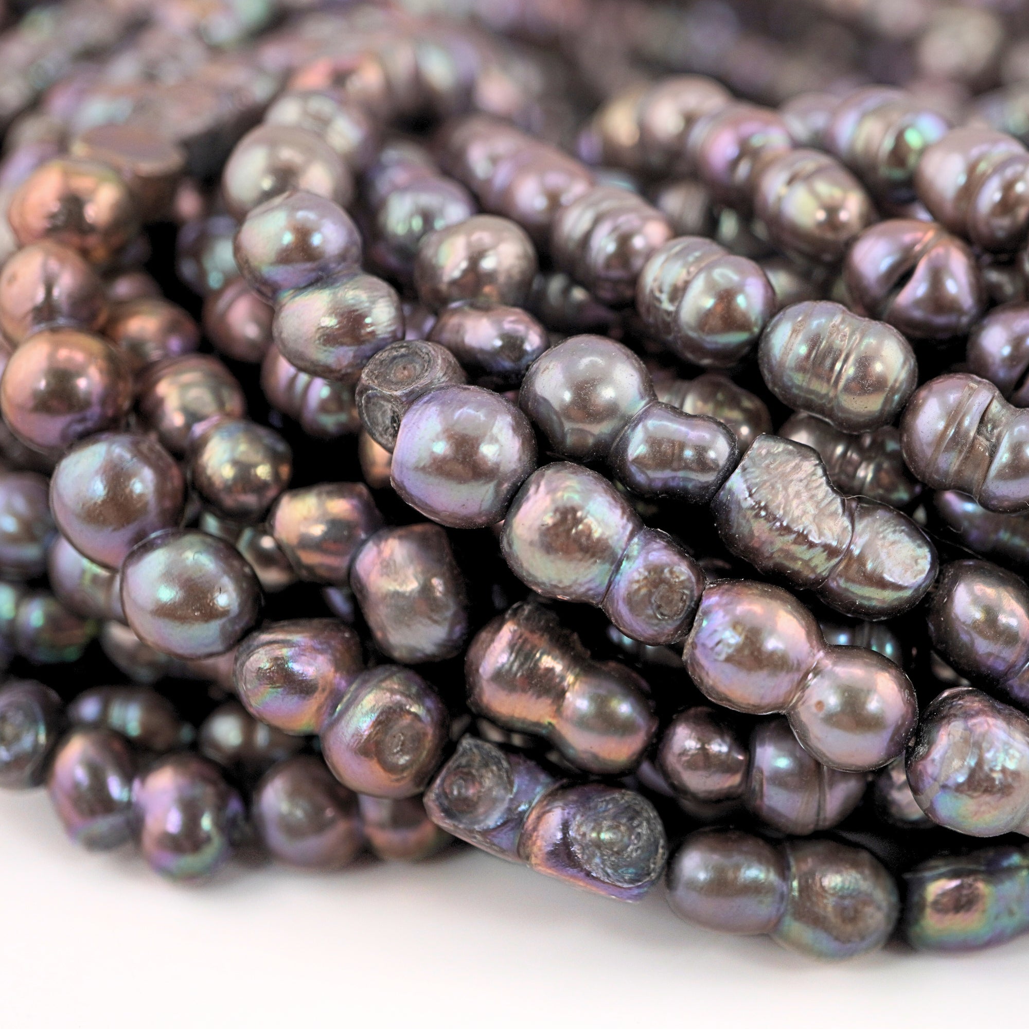 Gray Rice / Oval Freshwater Pearls Beads