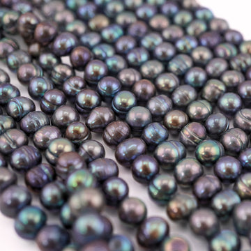 7 - 6 MM Peacock Potato Freshwater Pearls Beads