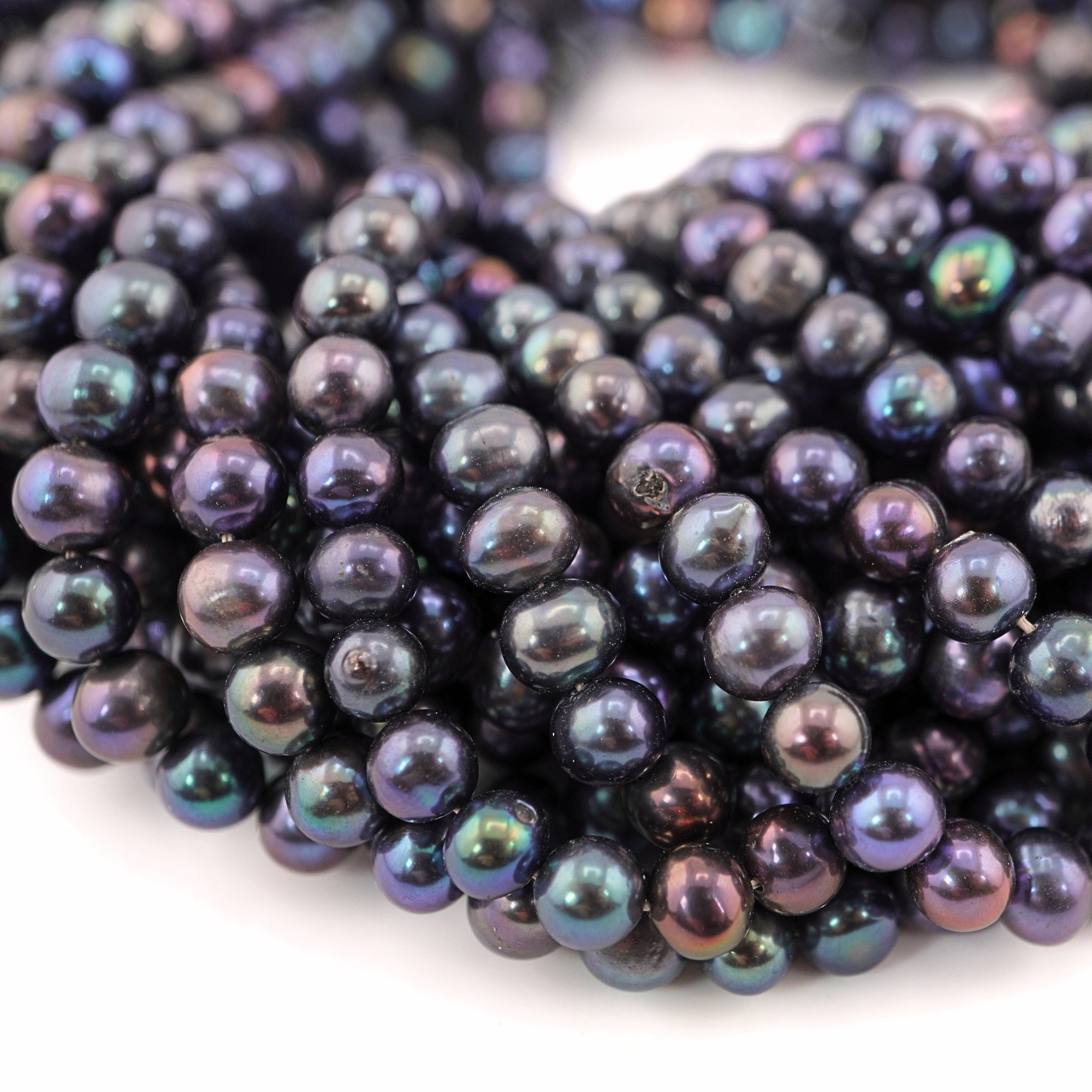 6.5 MM Peacock Potato Freshwater Pearls Beads