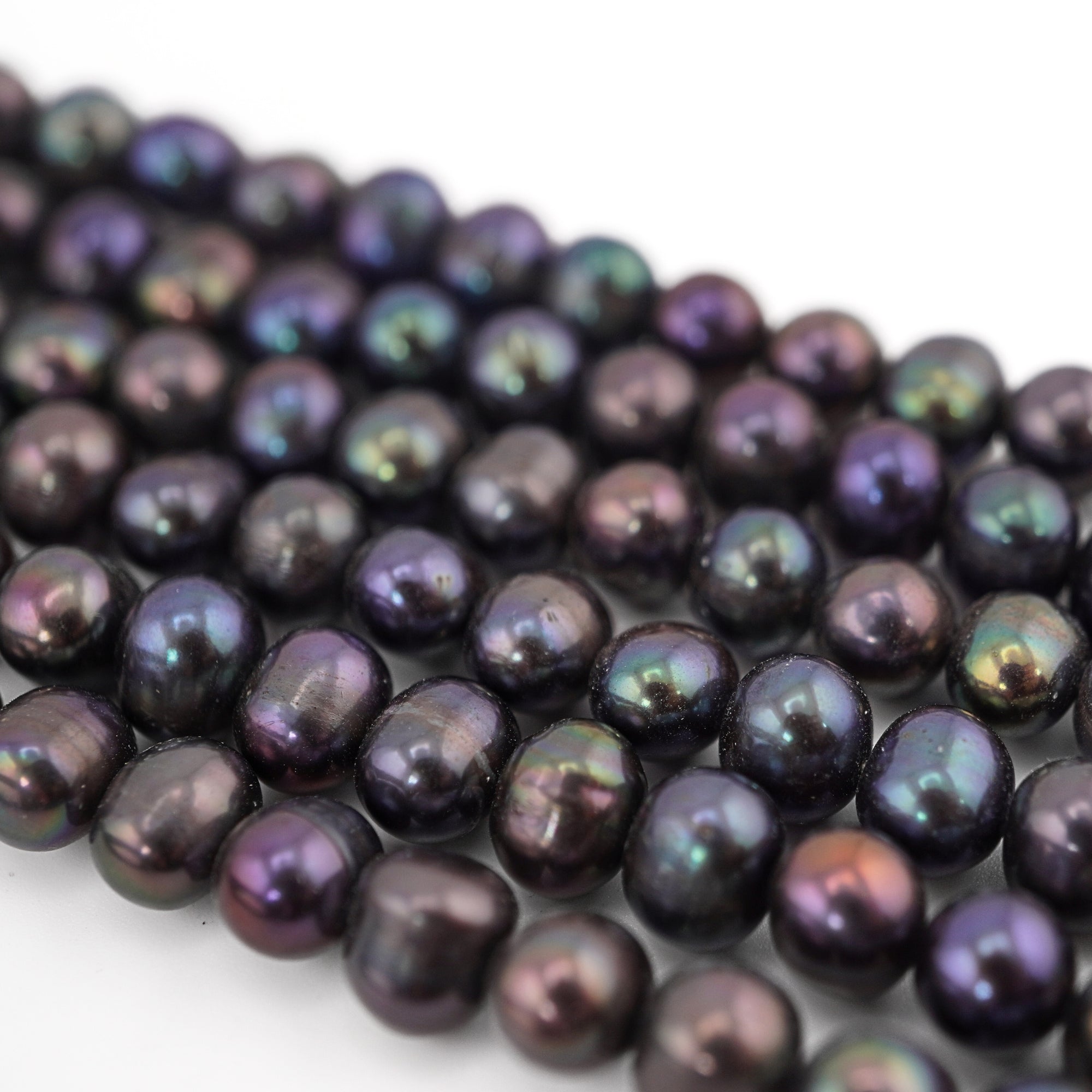 7 - 6 MM Peacock Potato Freshwater Pearls Beads