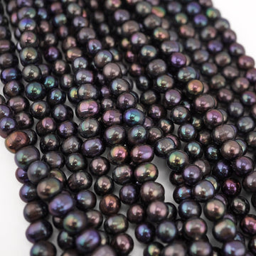 7 - 6 MM Peacock Potato Freshwater Pearls Beads