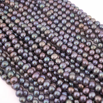 6 MM Violet Potato Freshwater Pearls Beads