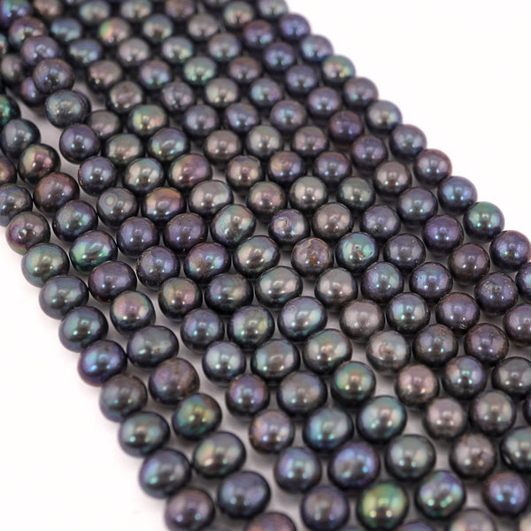 Violet Near Round Freshwater Pearls Beads