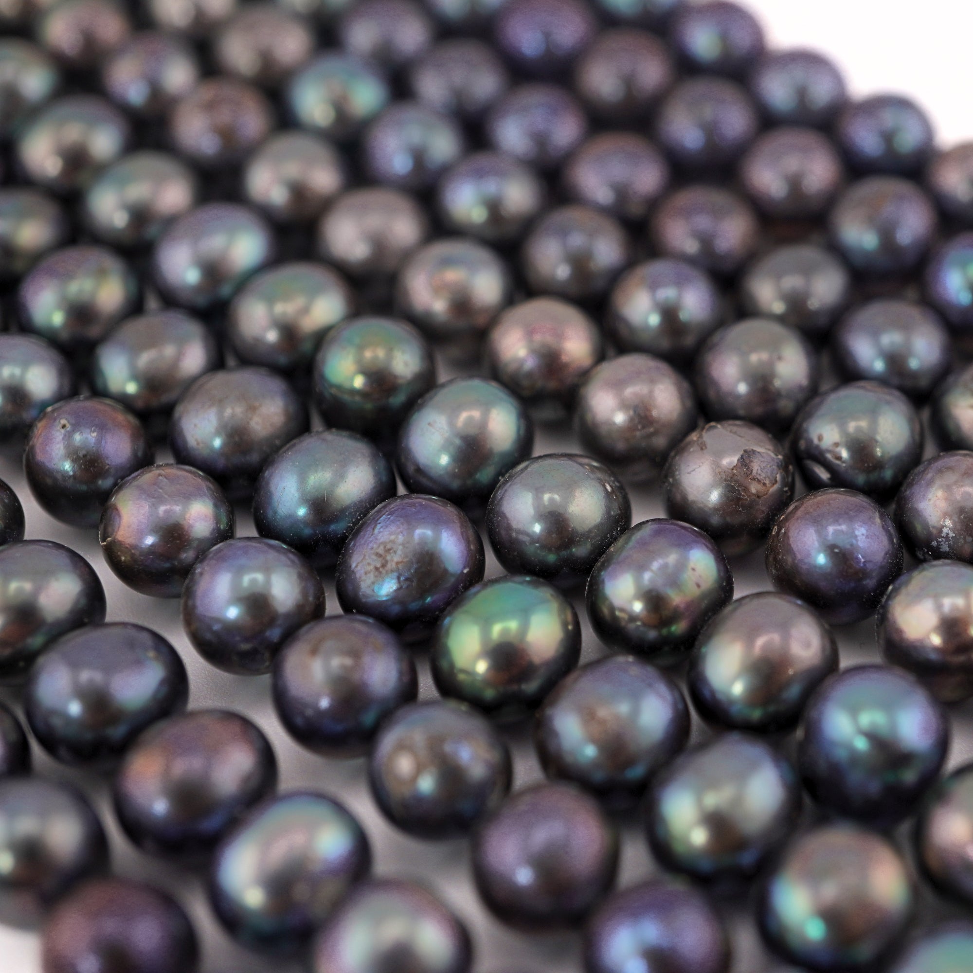 Violet Near Round Freshwater Pearls Beads