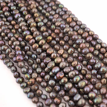 5 - 5.5 MM Gray Potato Freshwater Pearls Beads