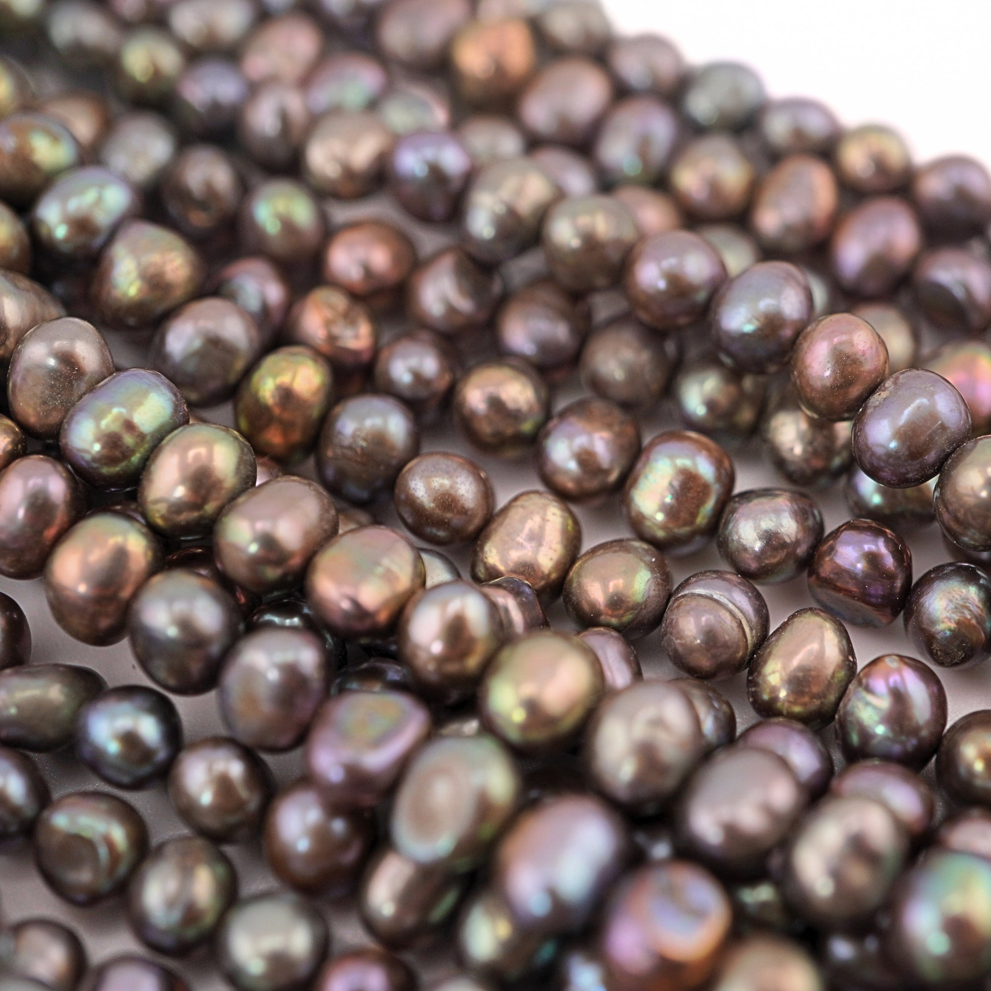 5 - 5.5 MM Gray Potato Freshwater Pearls Beads