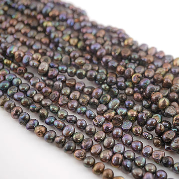 6 x 7.5 MM Peacock Potato Freshwater Pearls Beads