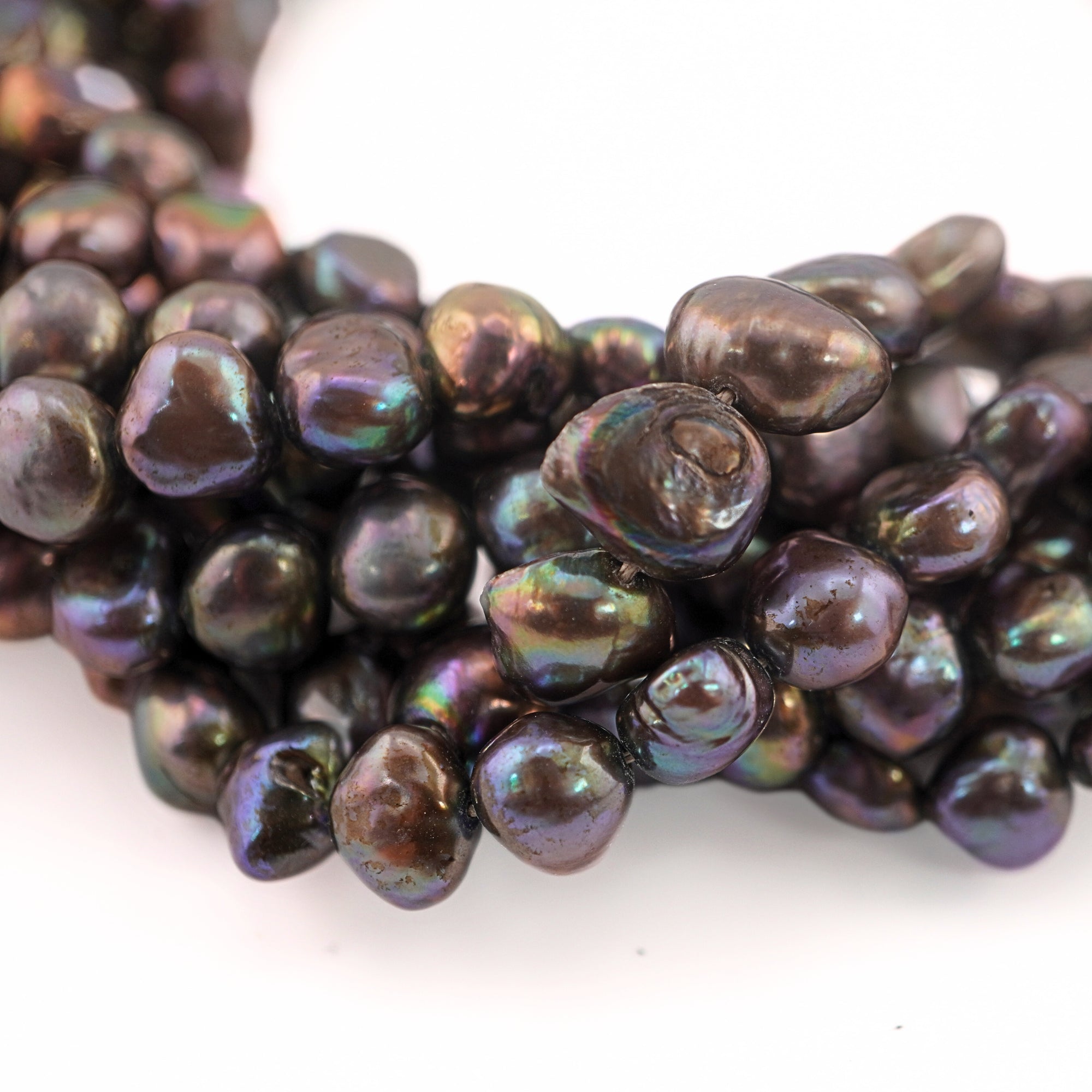 8.5 x 9 MM Peacock Baroque Freshwater Pearls Beads