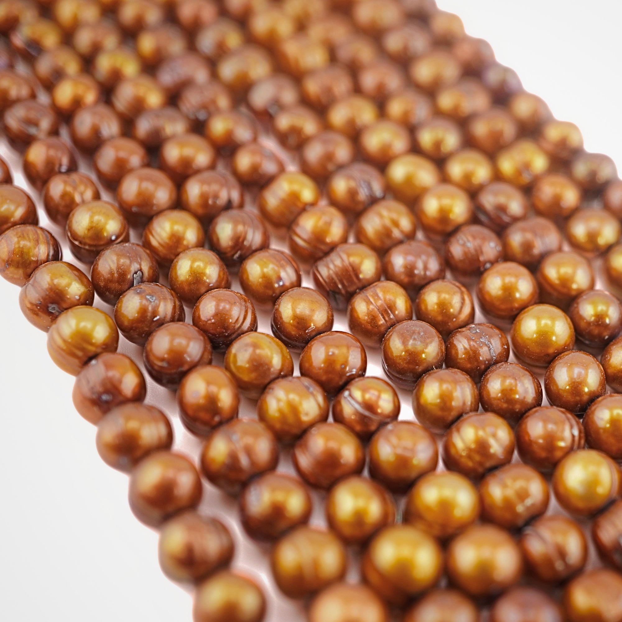 Golden Potato Freshwater Pearls Beads