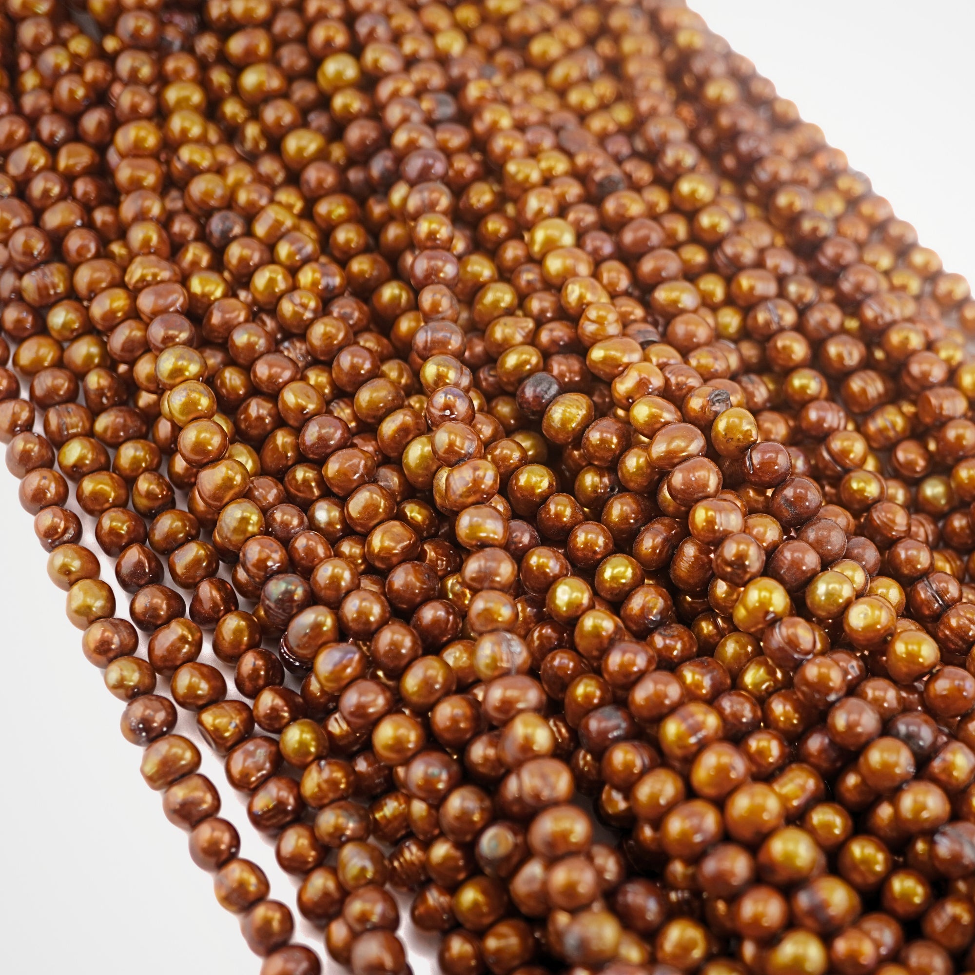 Golden Potato Freshwater Pearls Beads