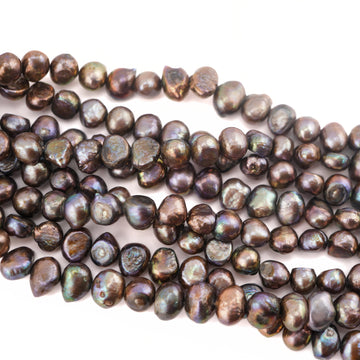 11 x 5 - 8 x 6 MM Peacock Baroque Freshwater Pearls Beads