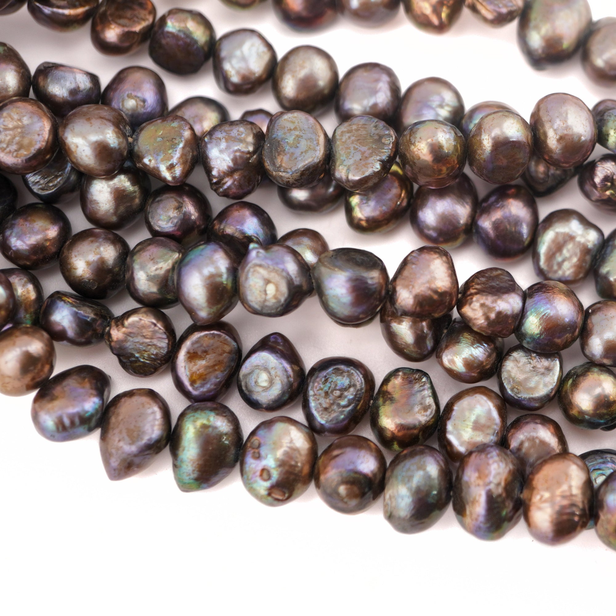 11 x 5 - 8 x 6 MM Peacock Baroque Freshwater Pearls Beads