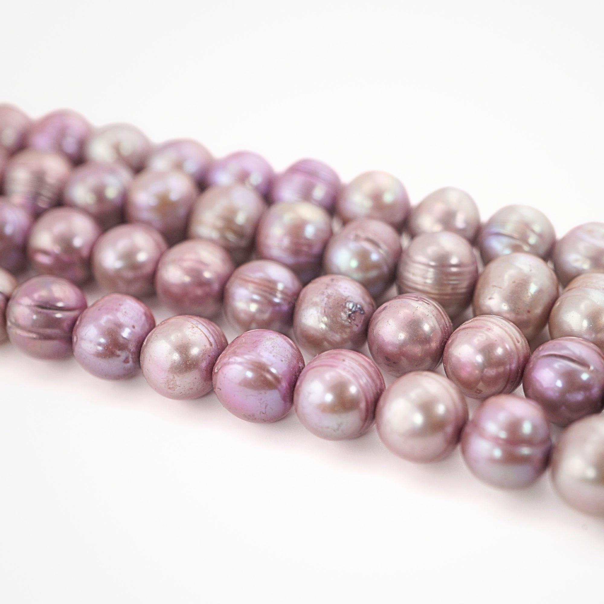 9 x 8 MM Plum Oval Freshwater Pearls Beads