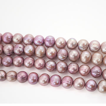 9 x 8 MM Plum Oval Freshwater Pearls Beads