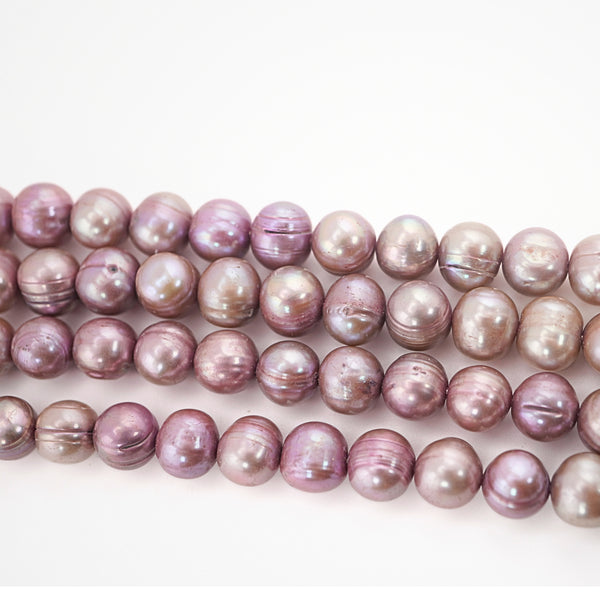 9 x 8 MM Plum Oval Freshwater Pearls Beads