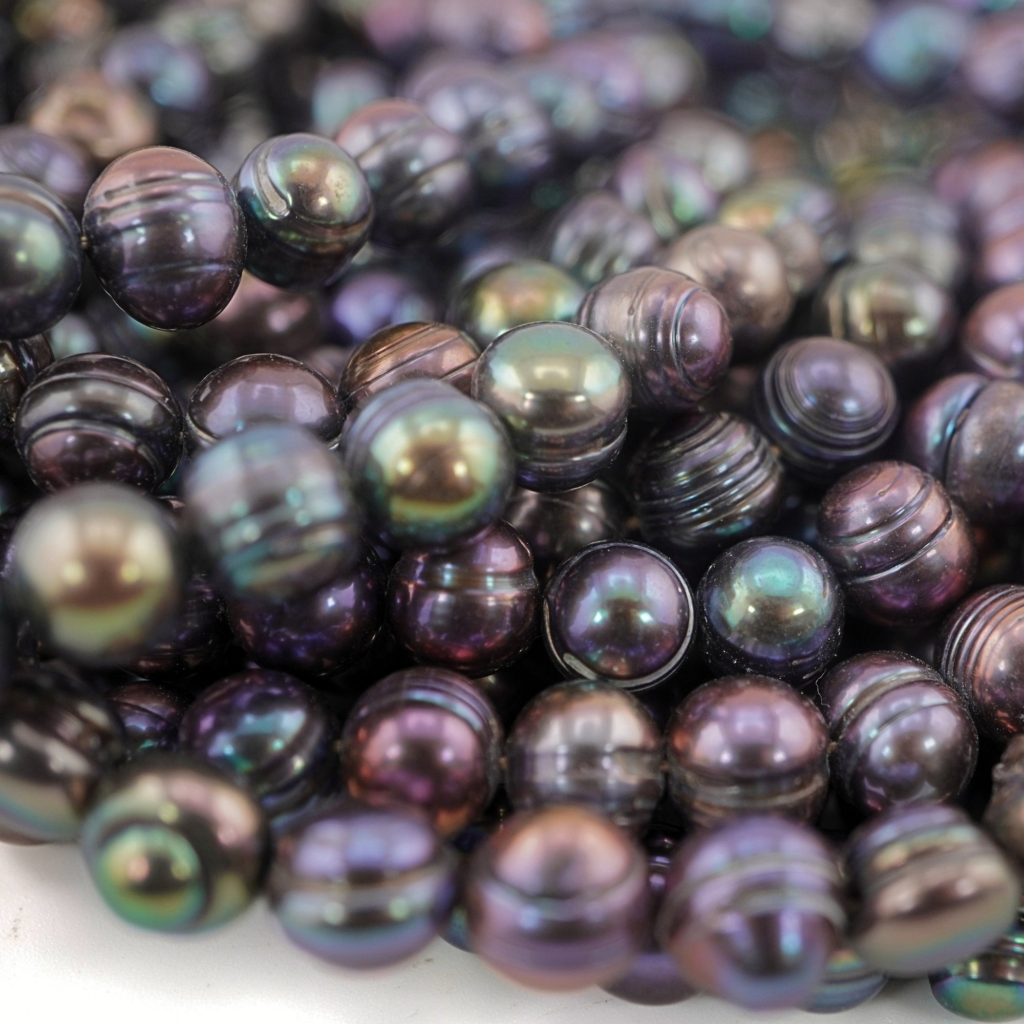 9 x 8-8 MM Peacock Oval Freshwater Pearls Beads