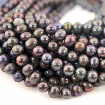 6 MM Peacock Potato Freshwater Pearls Beads