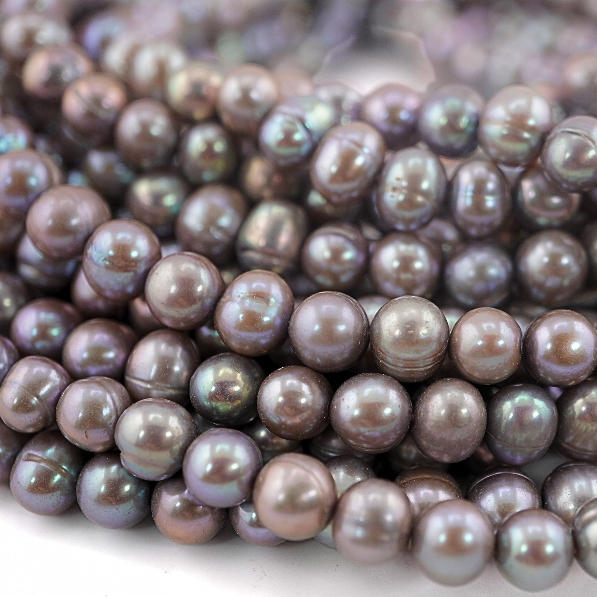 Peacock Plum Oval Freshwater Pearls Beads