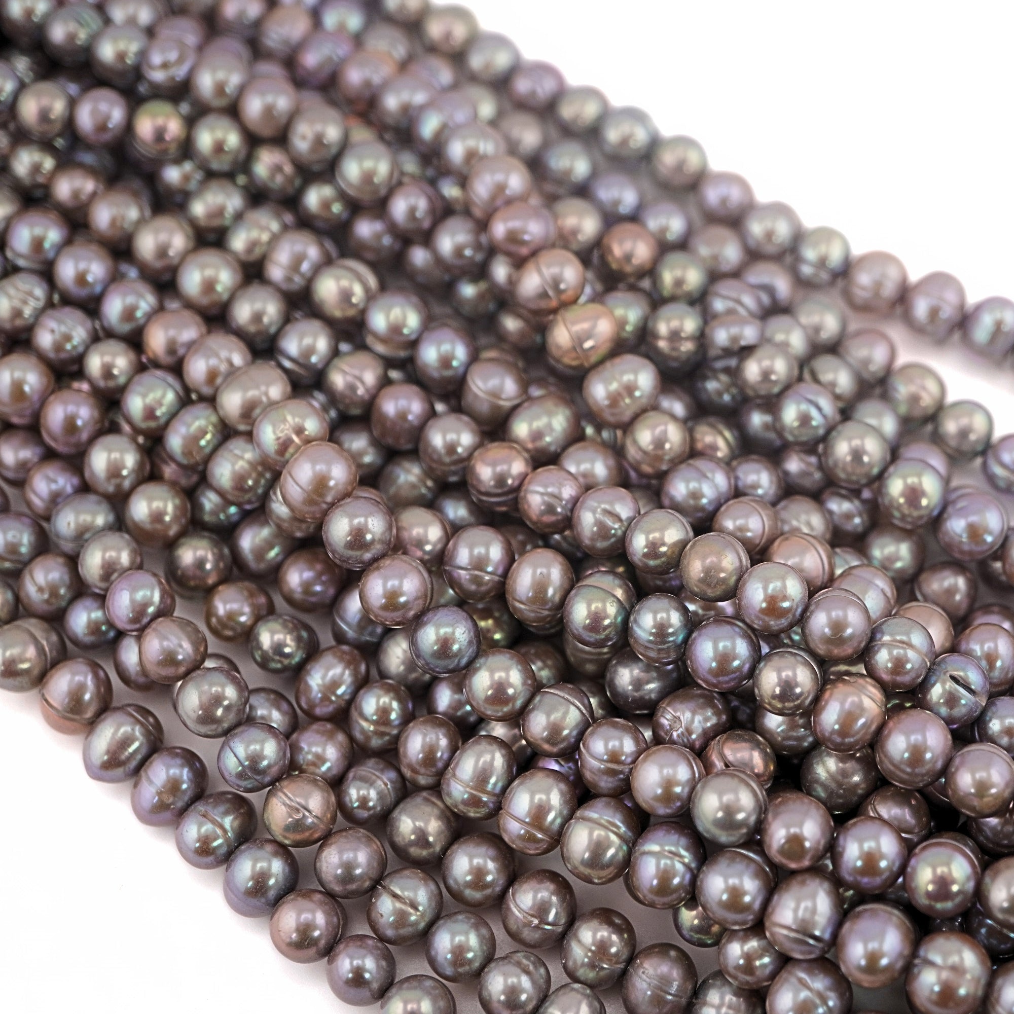 Peacock Plum Oval Freshwater Pearls Beads