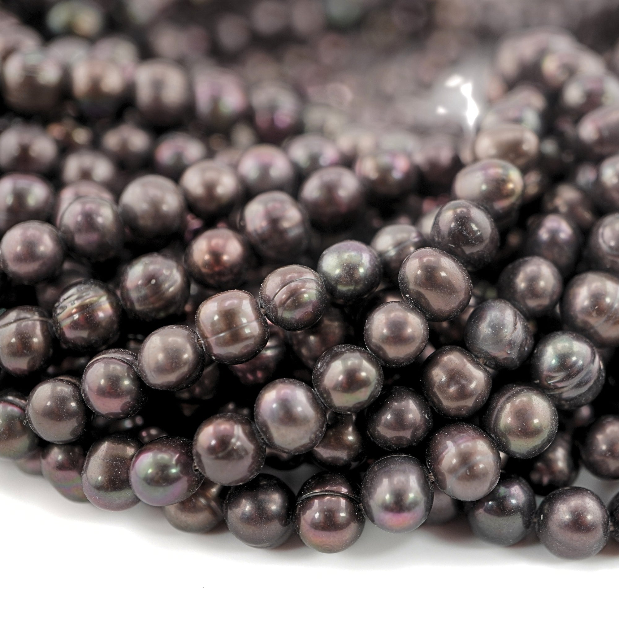 5 - 6- 7 MM Gray Peacock Potato Freshwater Pearls Beads