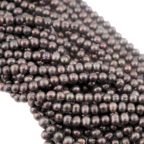 5 - 6- 7 MM Gray Peacock Potato Freshwater Pearls Beads