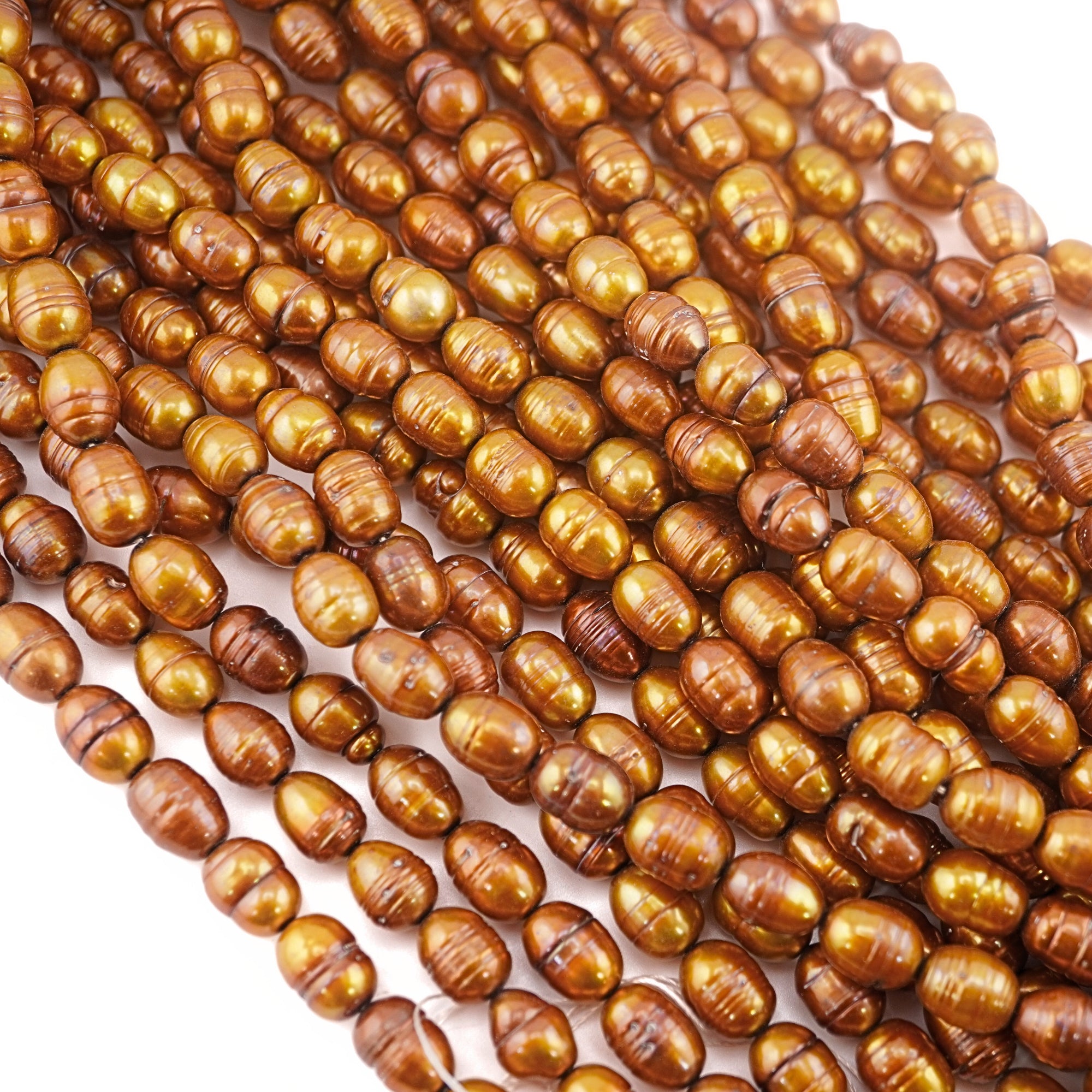 Golden Round Freshwater Pearls Beads