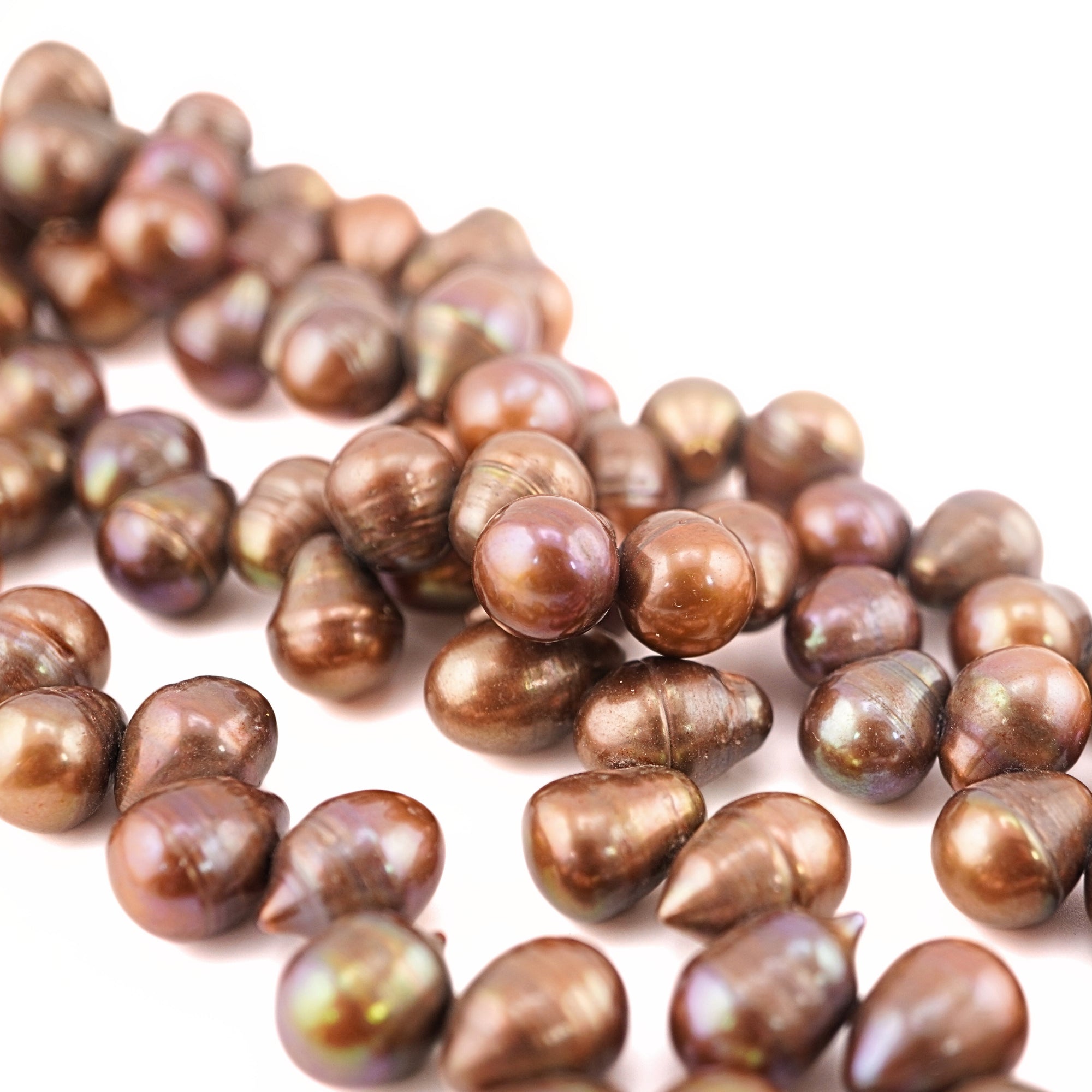 Golden Oval Freshwater Pearls Beads