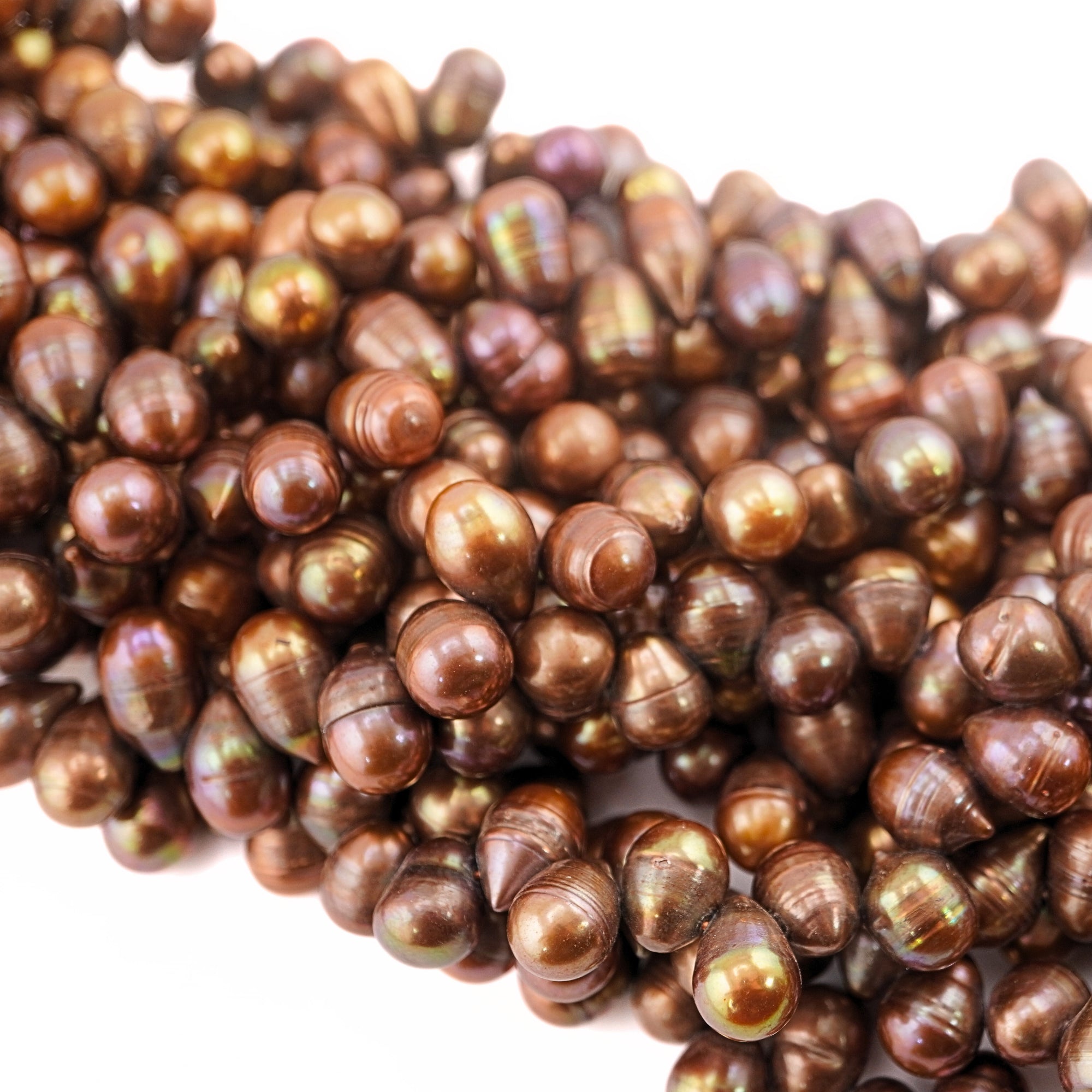 Golden Oval Freshwater Pearls Beads