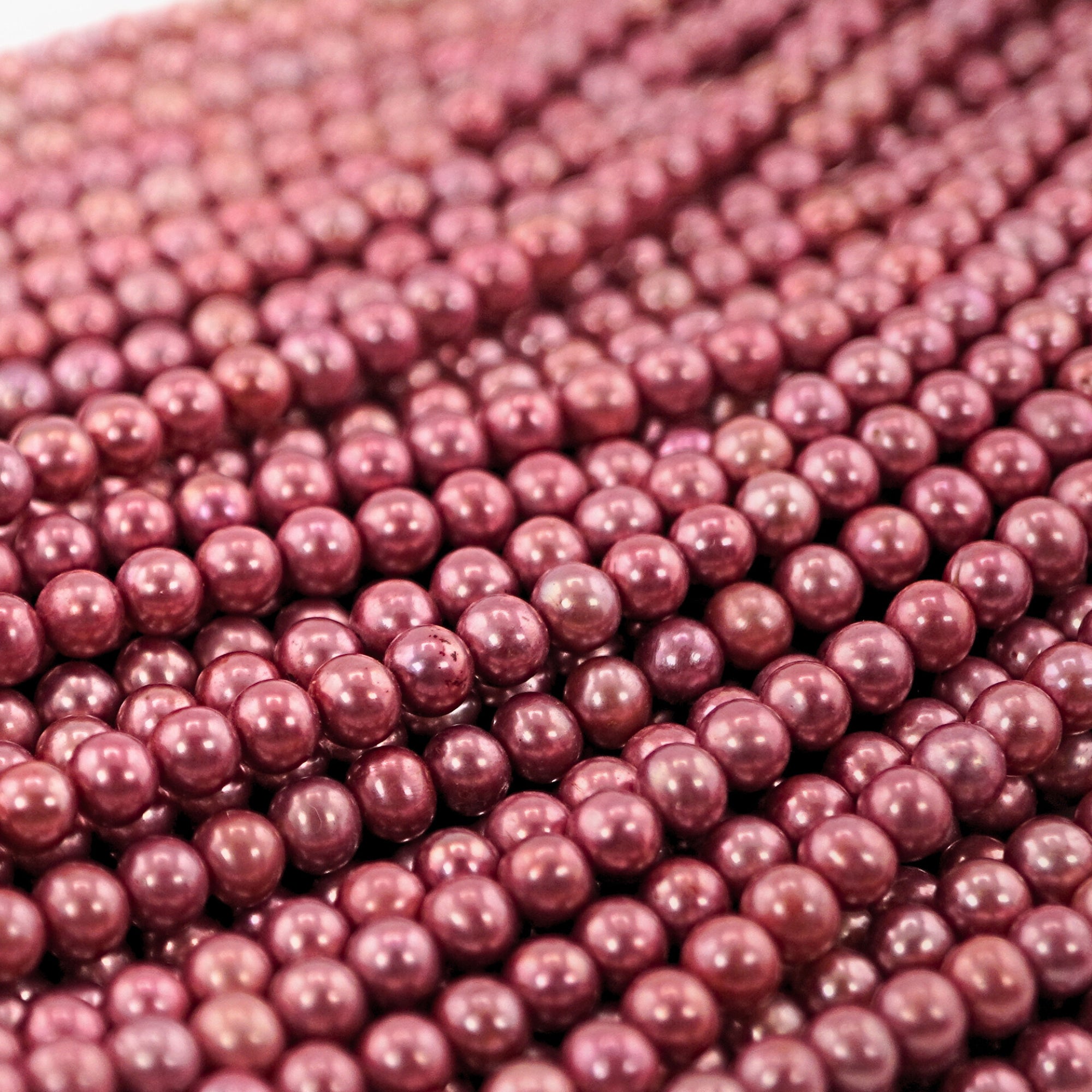 Raspberry Round Freshwater Pearls Beads