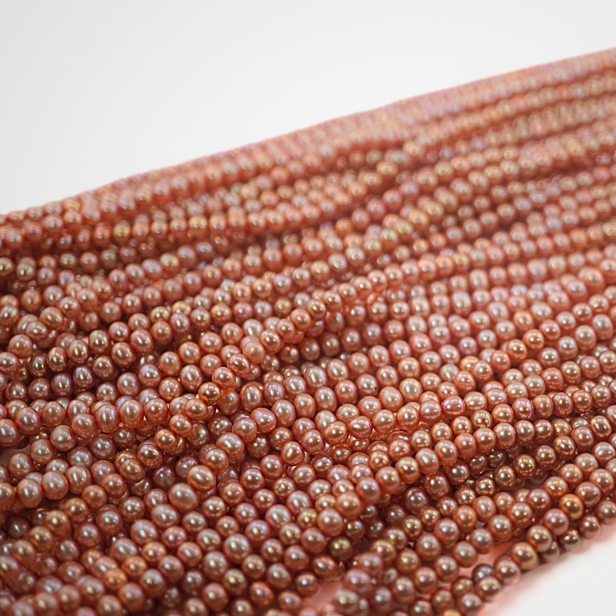 Peach Round Freshwater Pearls Beads