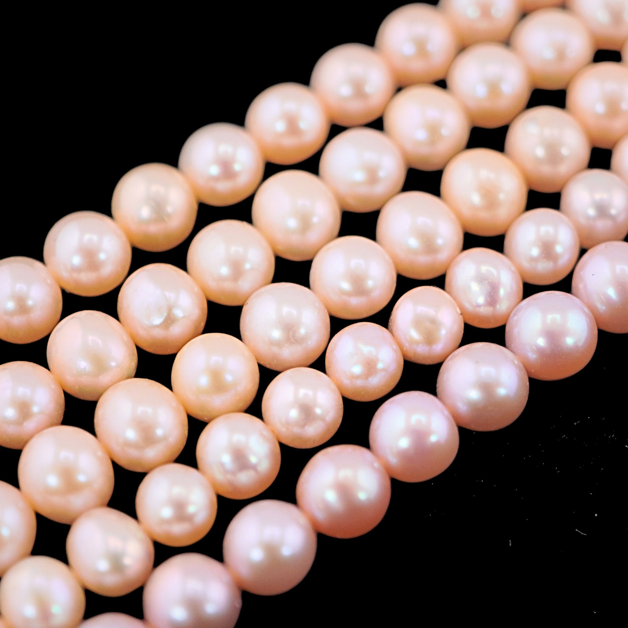 Pink Oval Freshwater Pearls Beads