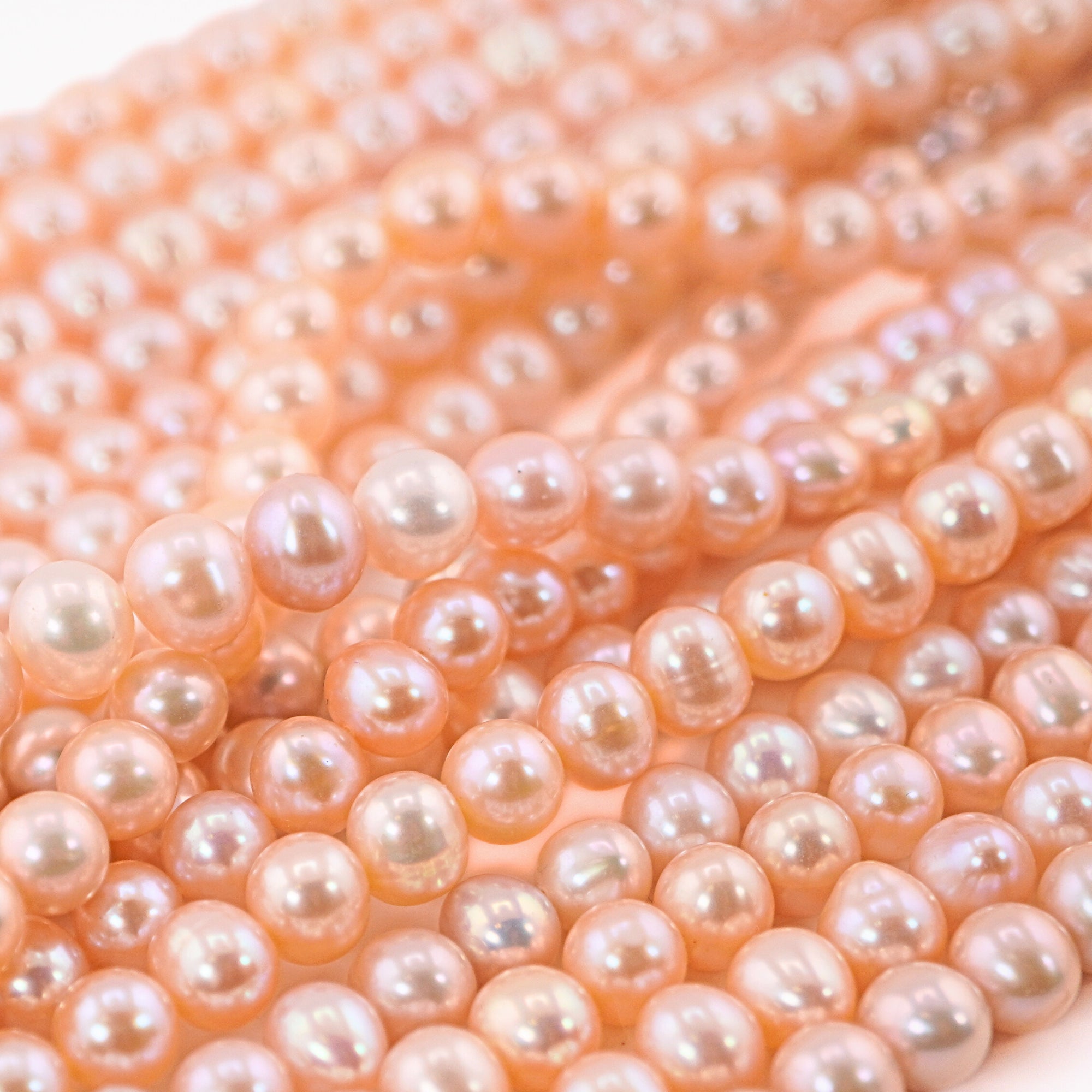 Pink Oval Freshwater Pearls Beads