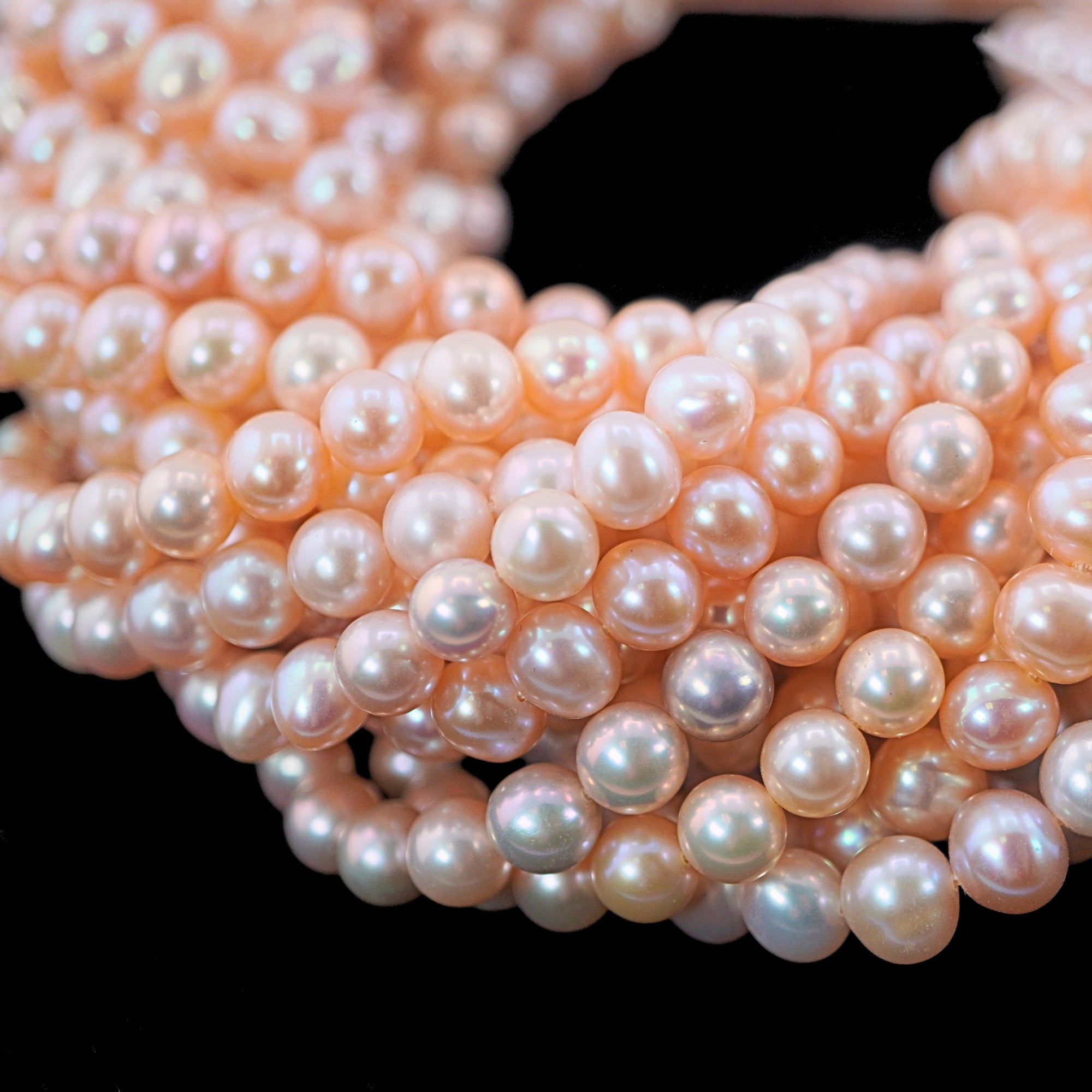 Pink Oval Freshwater Pearls Beads