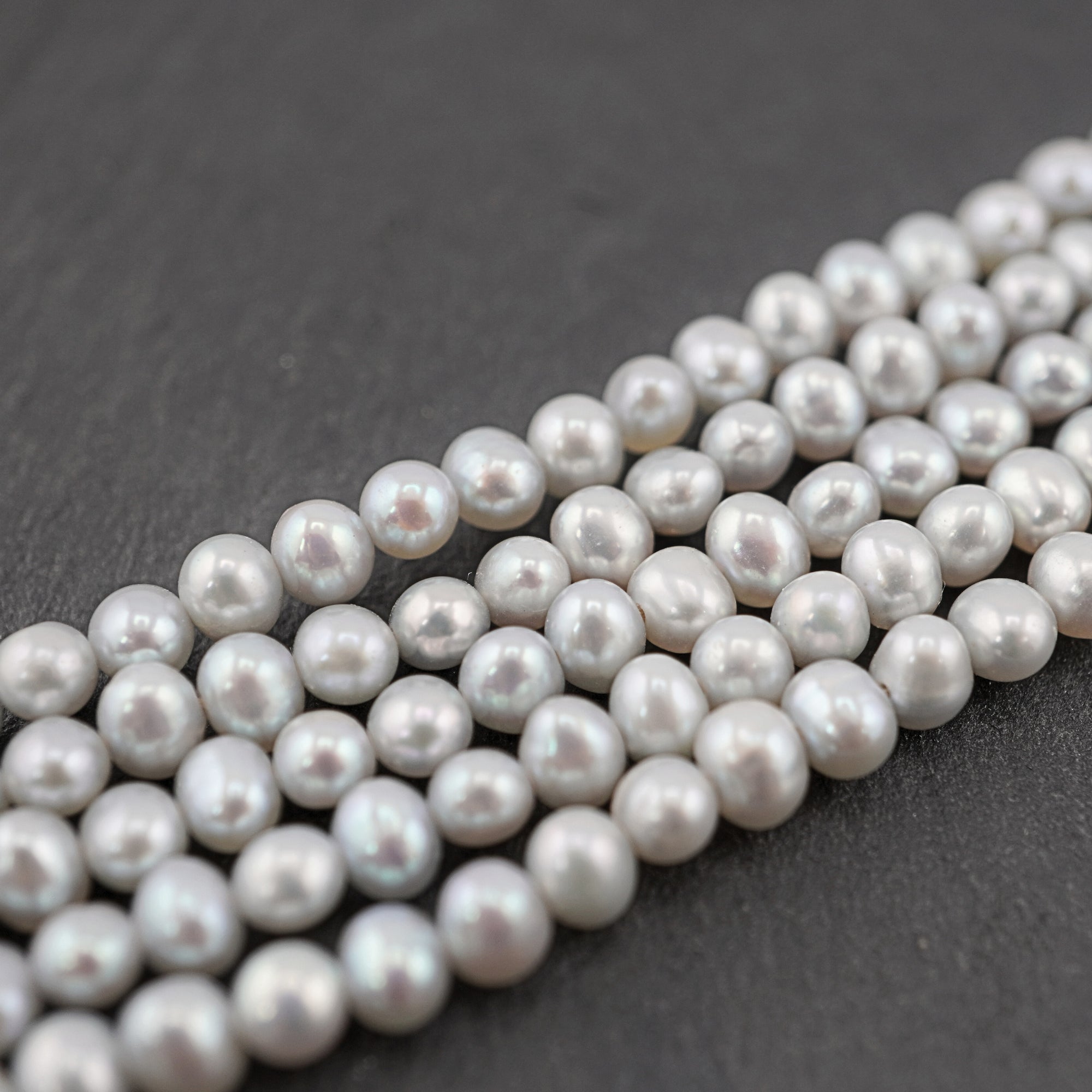 3 - 4 MM Sky Blue Round Freshwater Pearls Beads