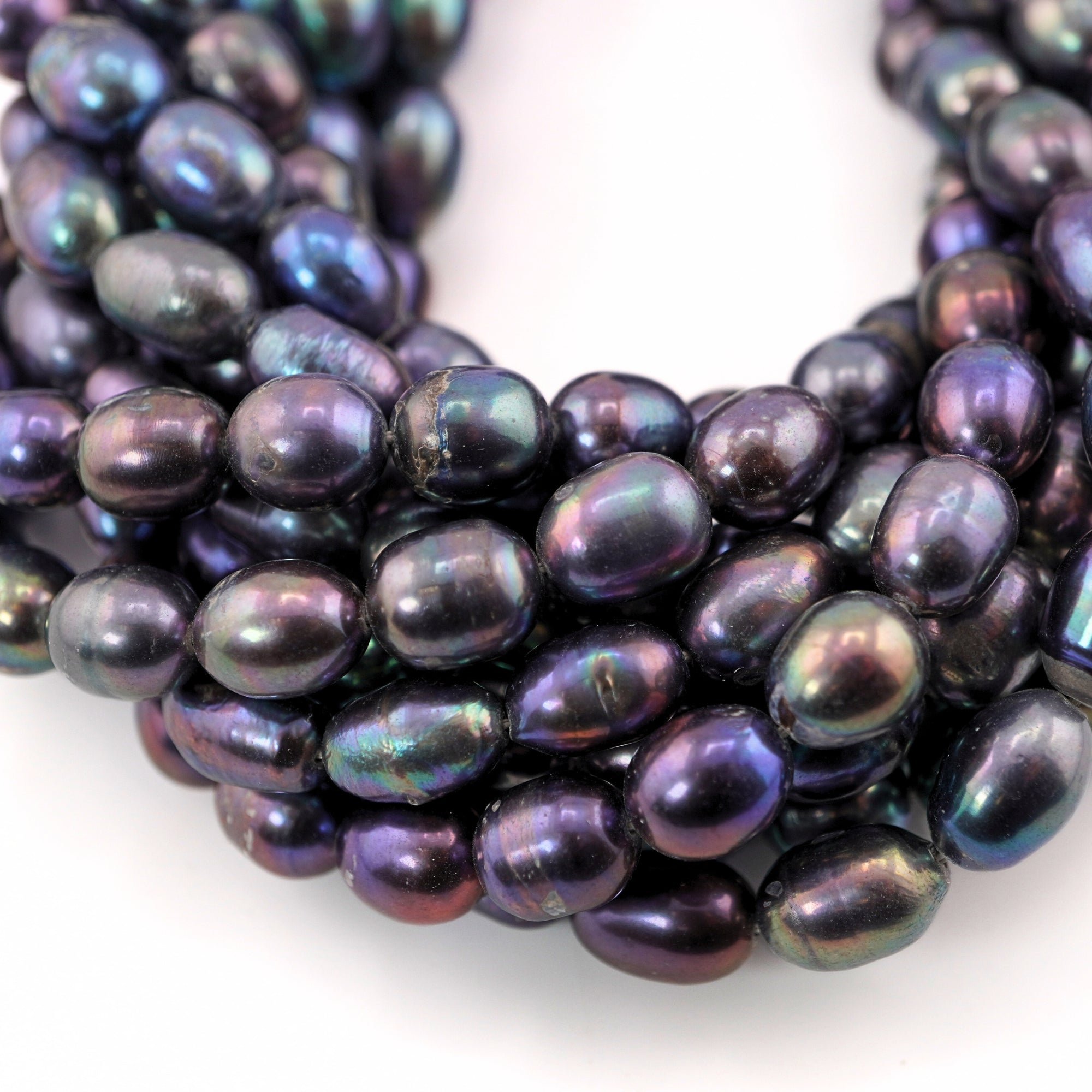 9 x 7 - 9 x 8 MM Peacock Oval Freshwater Pearls Beads