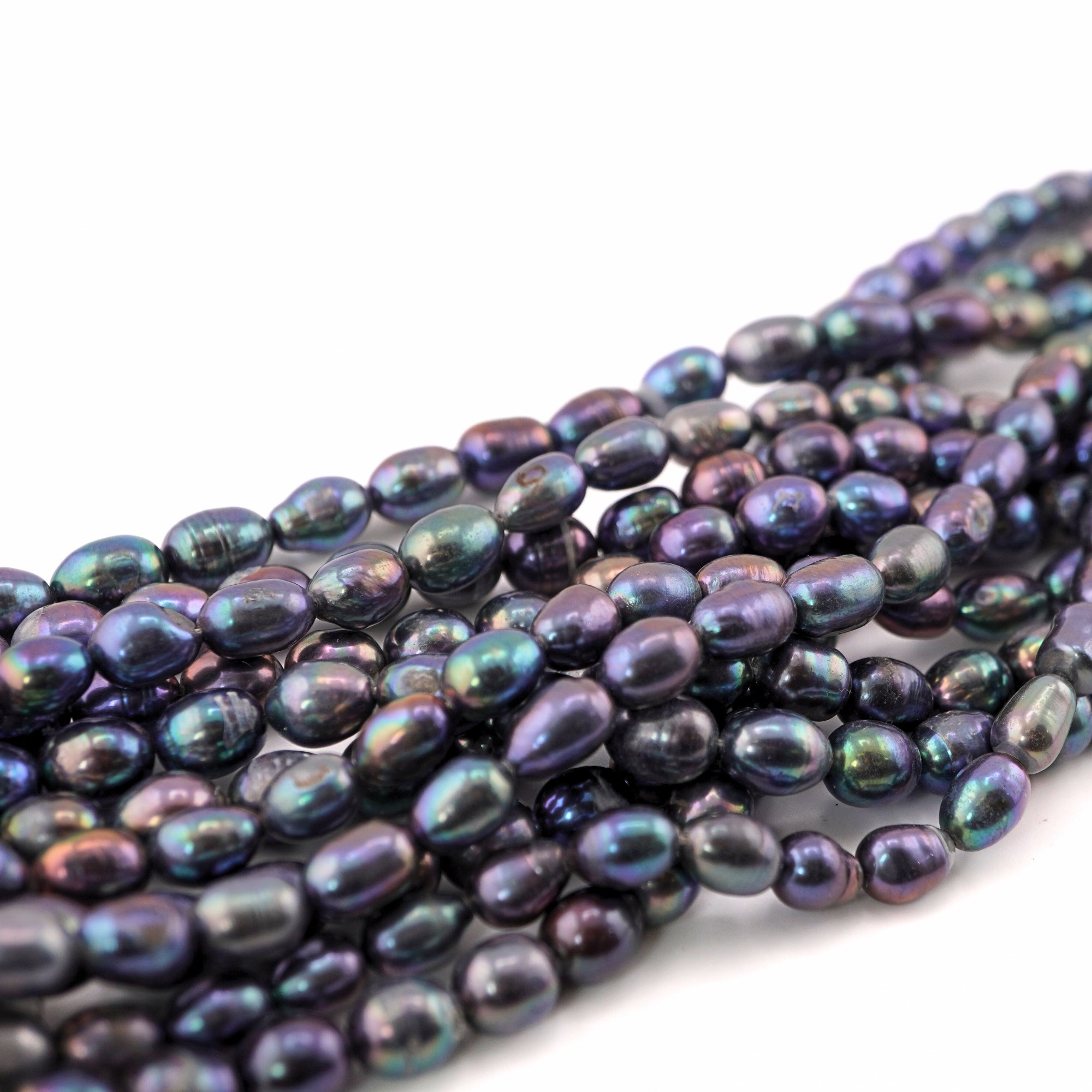 9 x 7 - 9 x 8 MM Peacock Oval Freshwater Pearls Beads