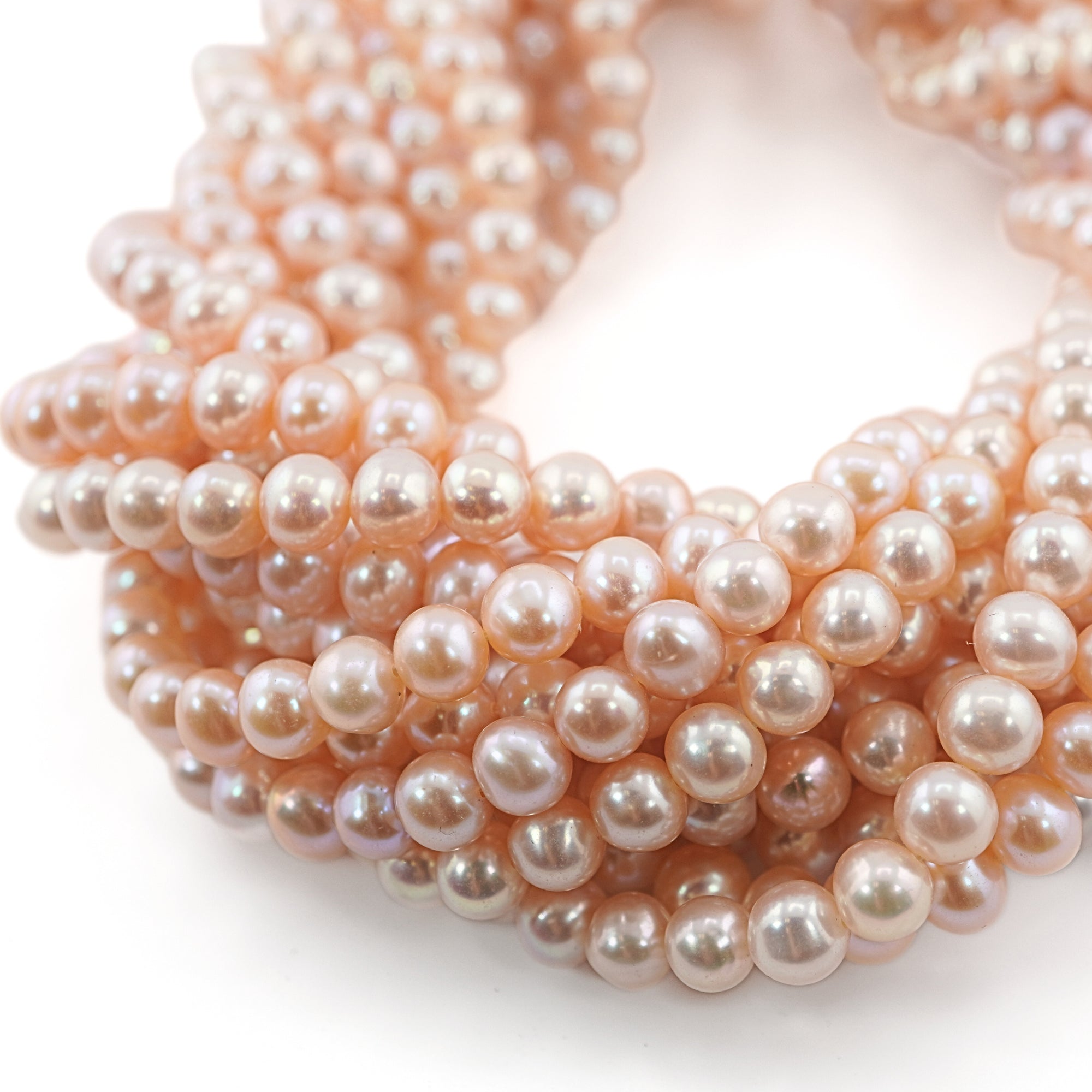 Pink Round Freshwater Pearls Beads