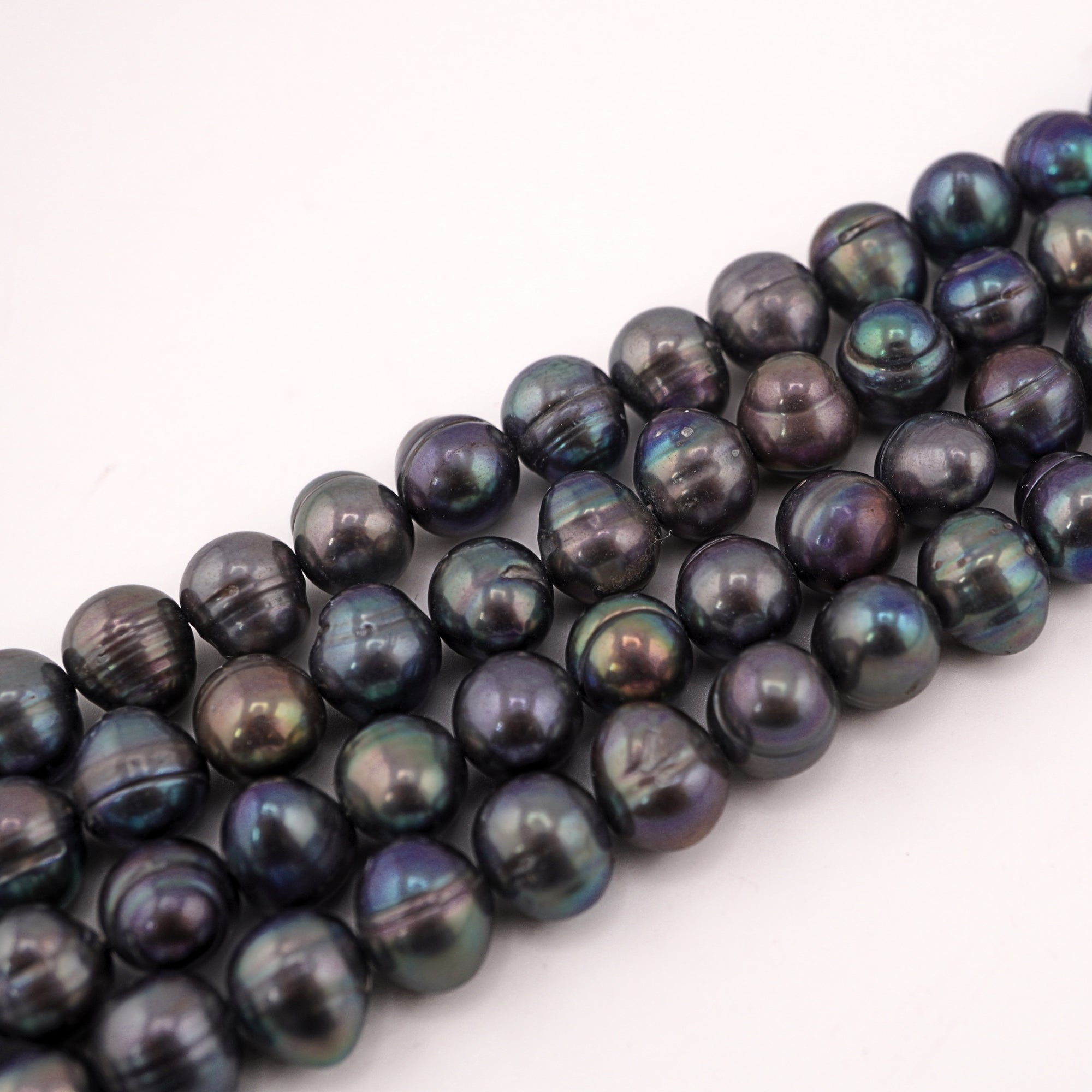 10 x 9 MM Peacock Oval Freshwater Pearls Beads