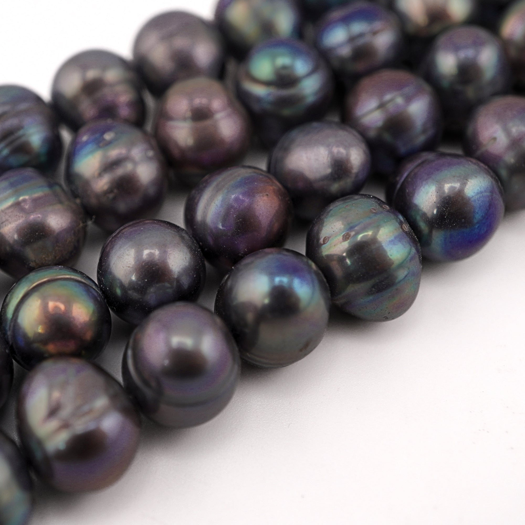 10 x 9 MM Peacock Oval Freshwater Pearls Beads