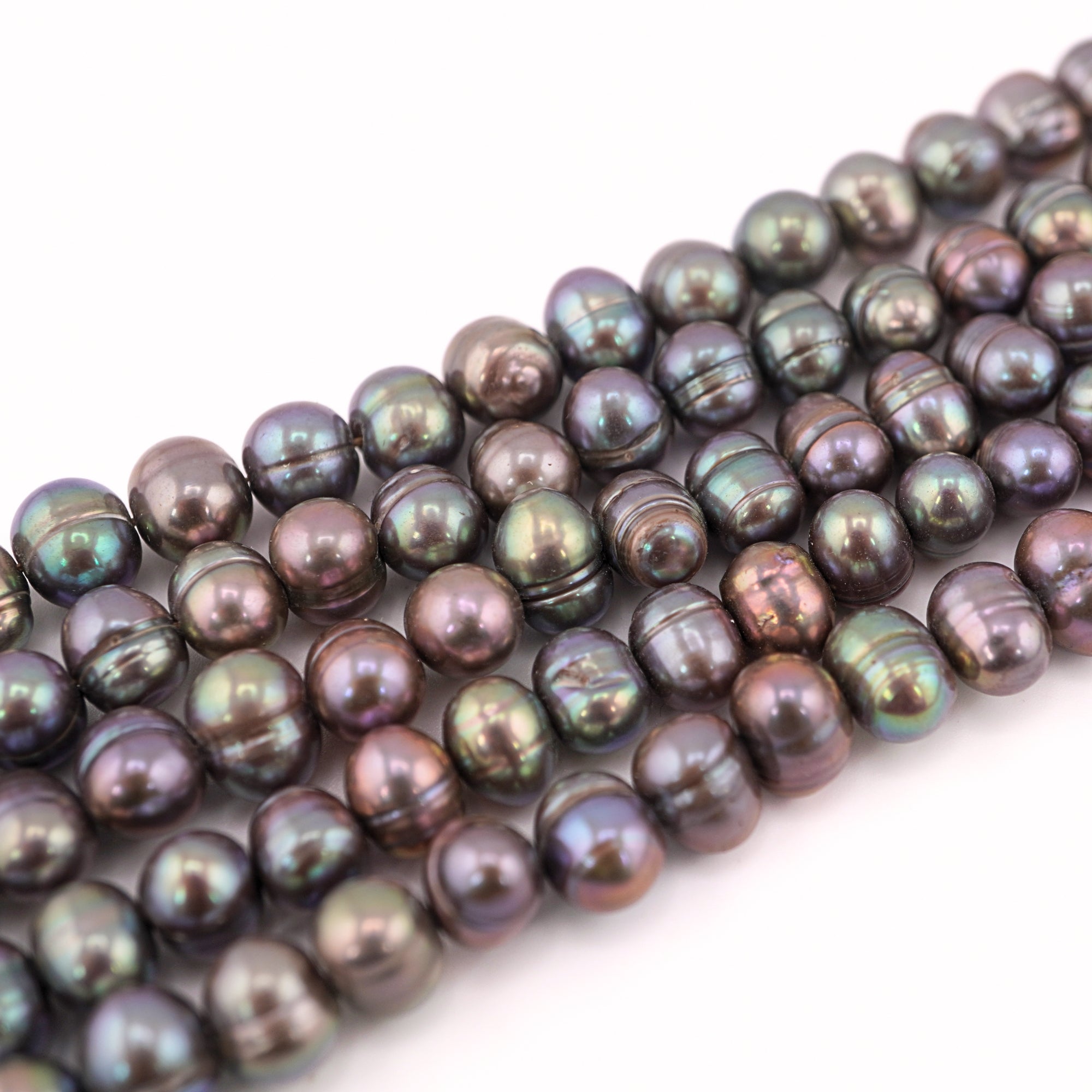 7 x 6 MM Peacock Oval Freshwater Pearls Beads