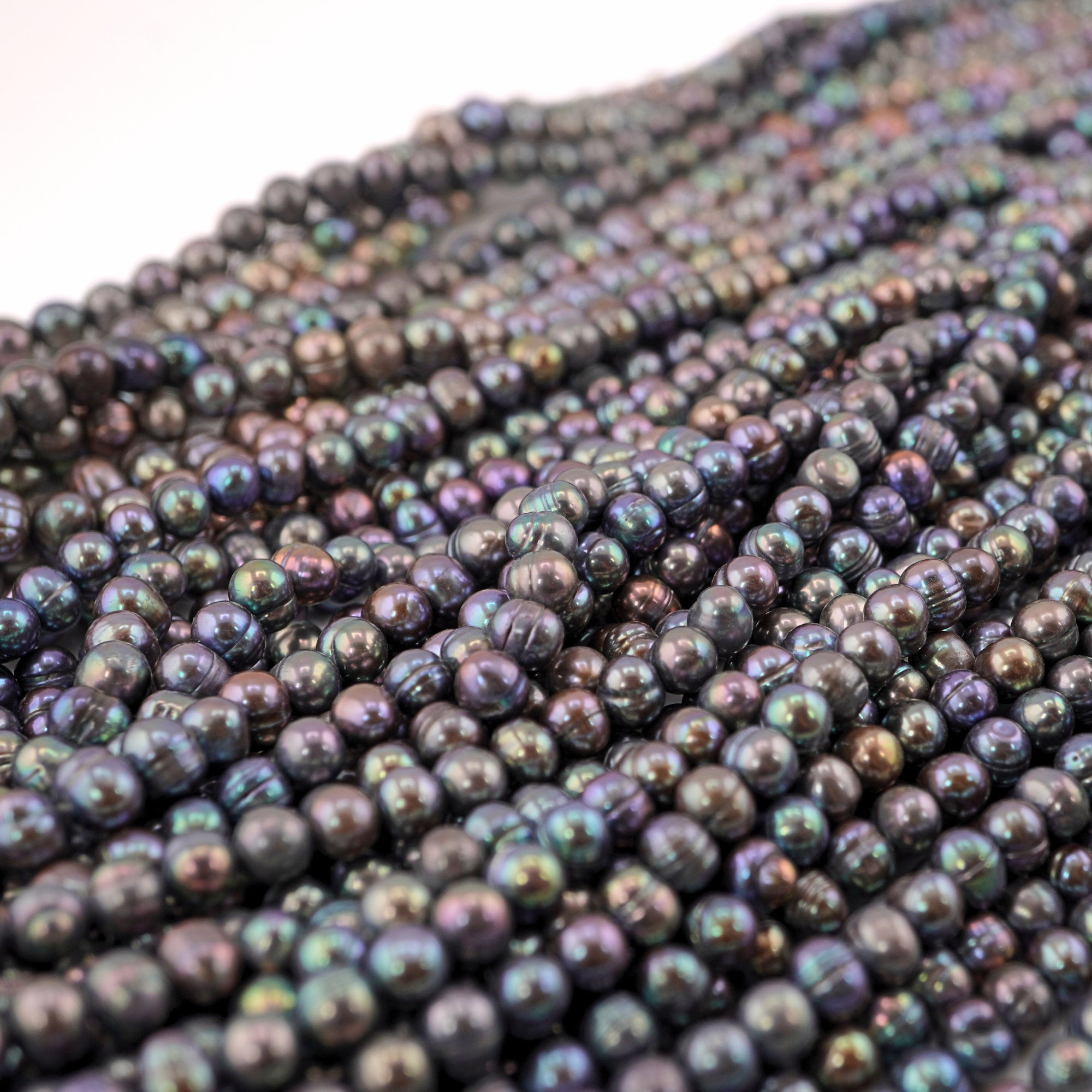 7 x 6 MM Peacock Oval Freshwater Pearls Beads